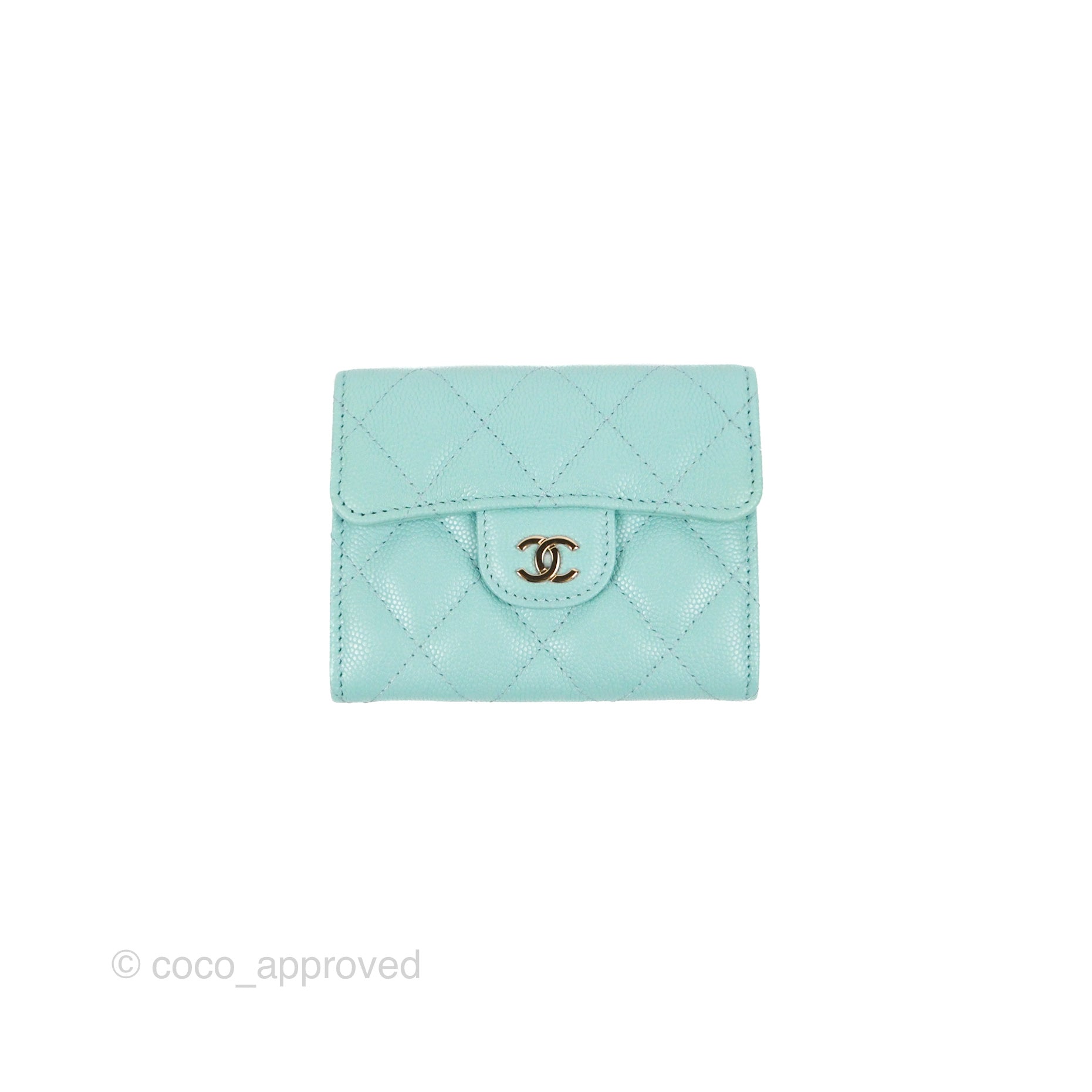 Chanel Classic Flap Coin Purse in Tiffany Blue Caviar Leather with Silver Hardware - Perfect for Everyday Use & Luxury Gift Giving