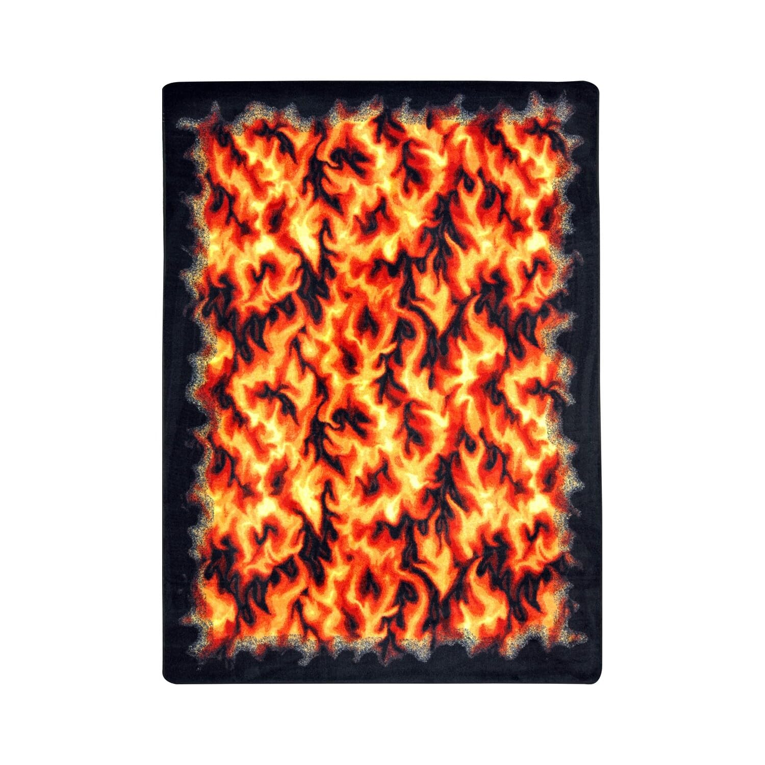 Joy Carpets Kaleidoscope Inferno Whimsical Area Rugs - Soft Non-Slip Red Living Room Rug for Home Decor & Kids Play Area