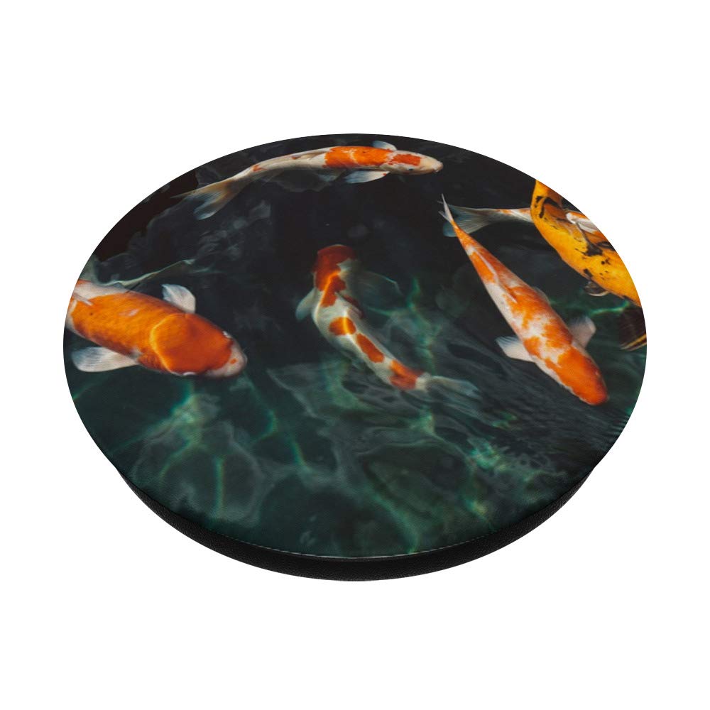 Koi Fish PopSockets PopGrip - Swappable Phone Grip for iPhone & Android with Underwater Koi Design | Perfect for Daily Use, Travel & Phone Protection