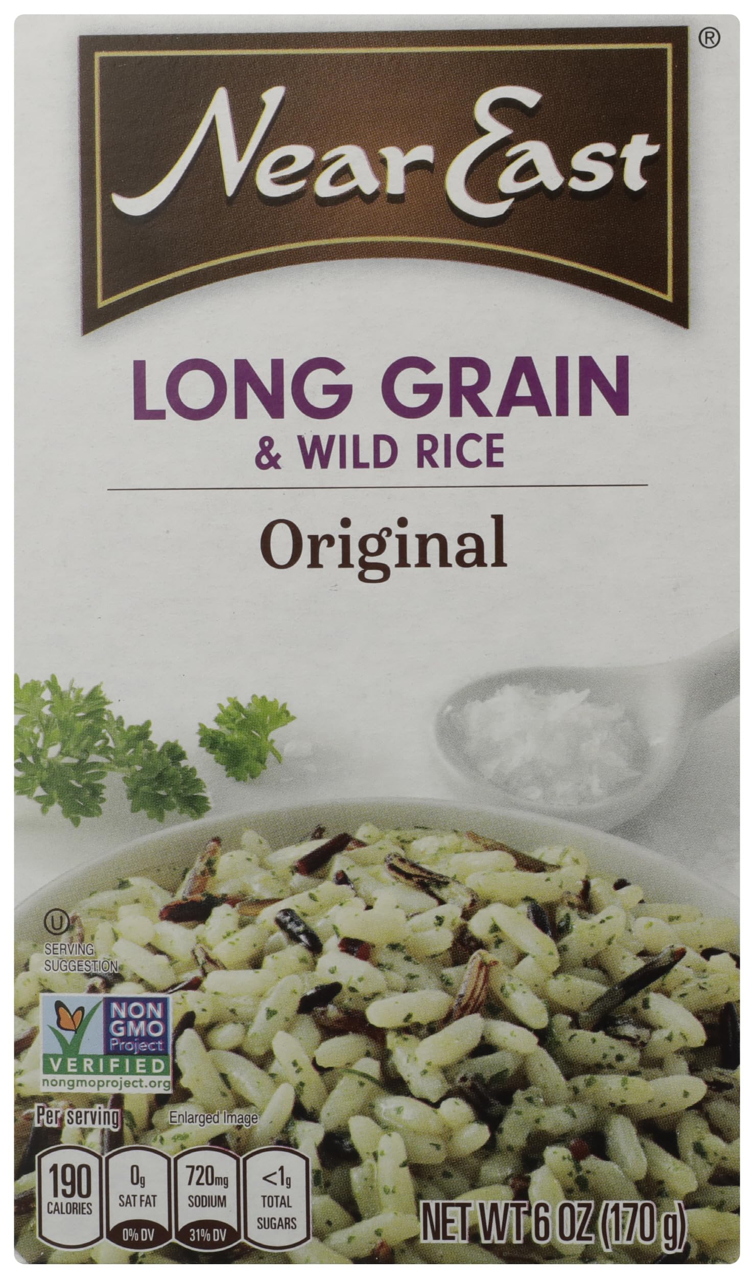 Near East Long Grain & Wild Rice Mix - 6 Oz Box | Quick & Easy Side Dish for Dinner, Lunch, or Meal Prep | Perfect for Family Meals & Holiday Gatherings