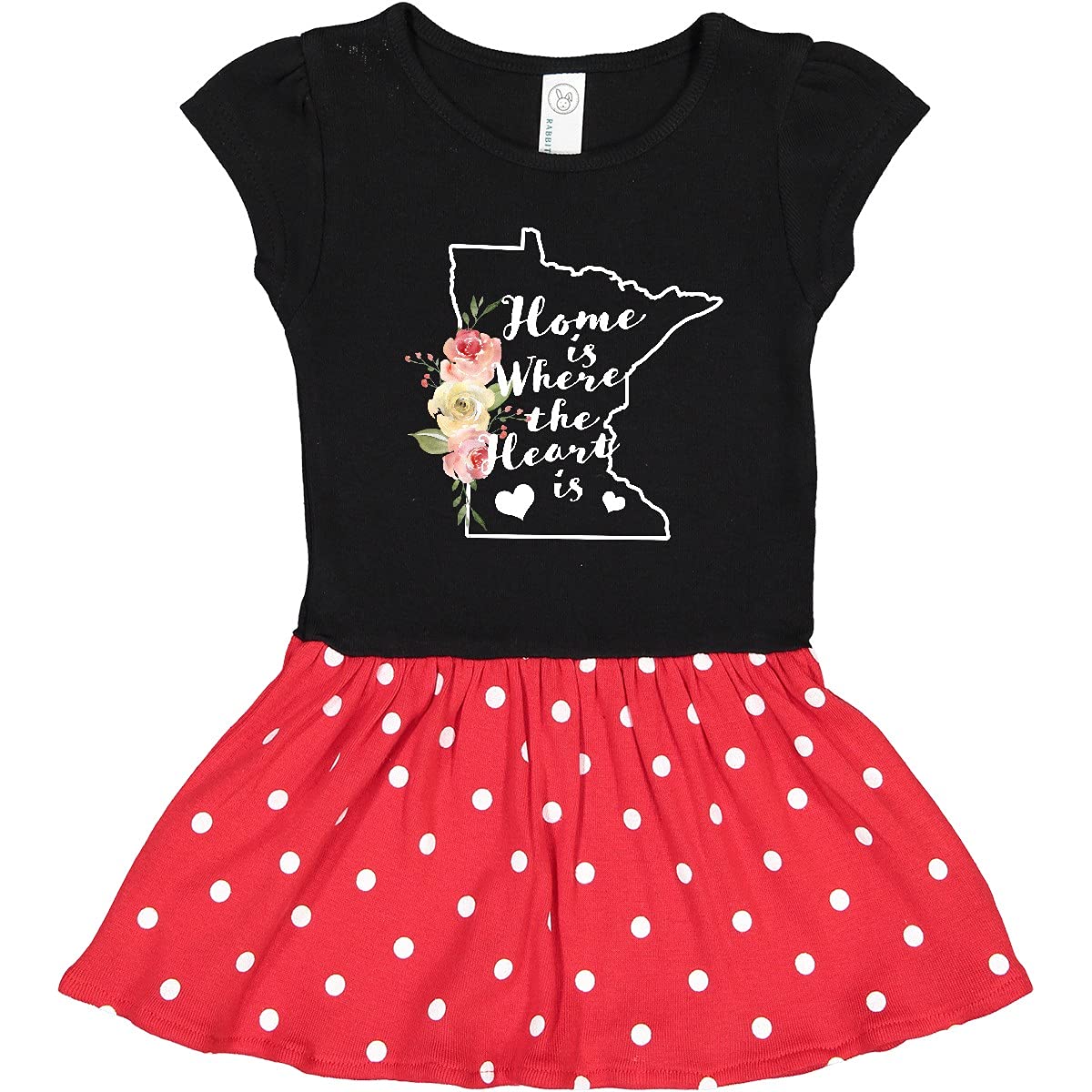 Inktastic Minnesota Home is Where The Heart is Watercolor Print Toddler Dress - Cute Baby Girl Outfit for Family Photos, Birthday Parties & Casual Wear