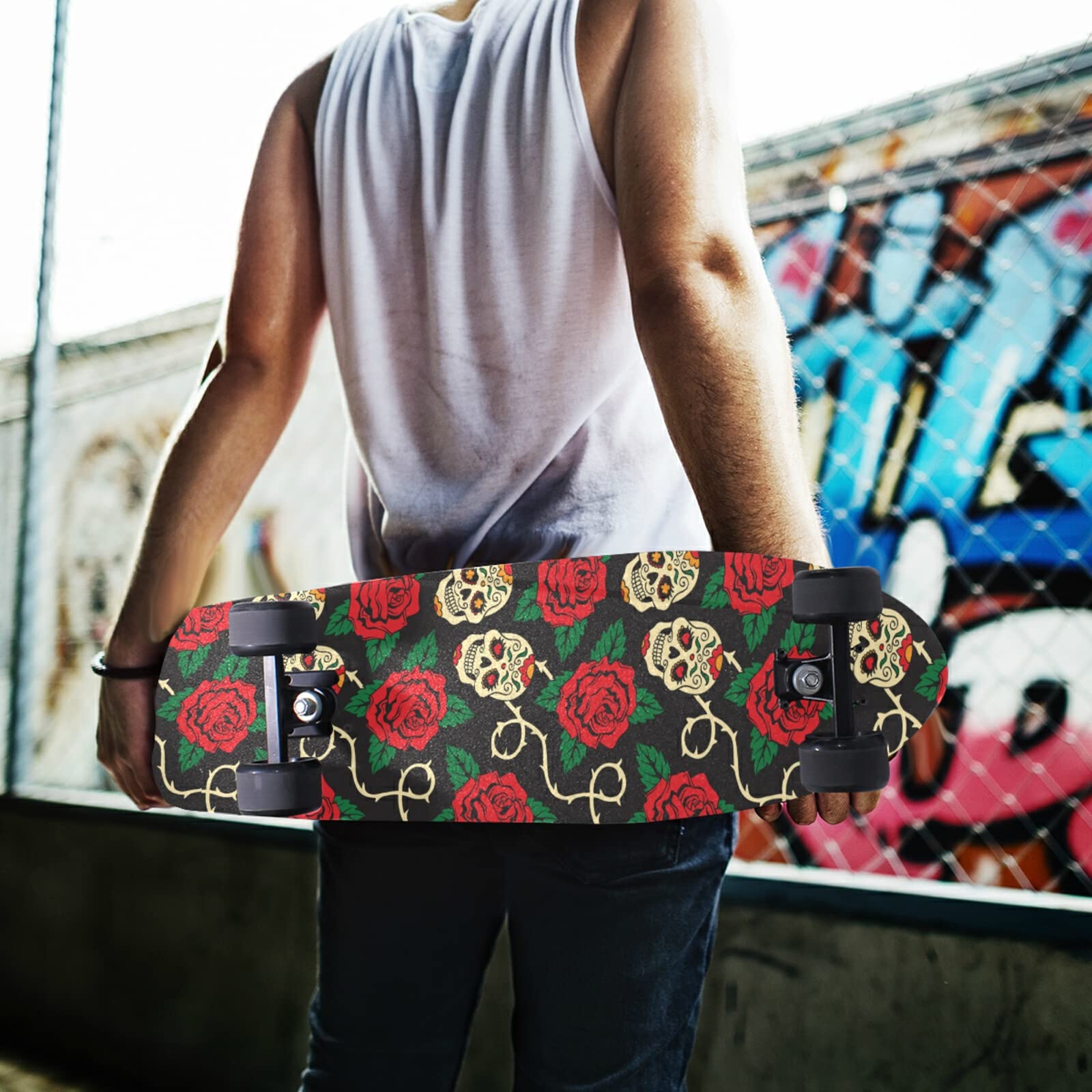 Poeticcity Waterproof Skateboard Grip Tape - Anti-Slip Longboard & Scooter Griptape Sheets | Tear-Resistant Sandpaper Sticker Roll for Easy Bubble-Free Application | Perfect for Skateboarding, Longboarding & Scooter Riding