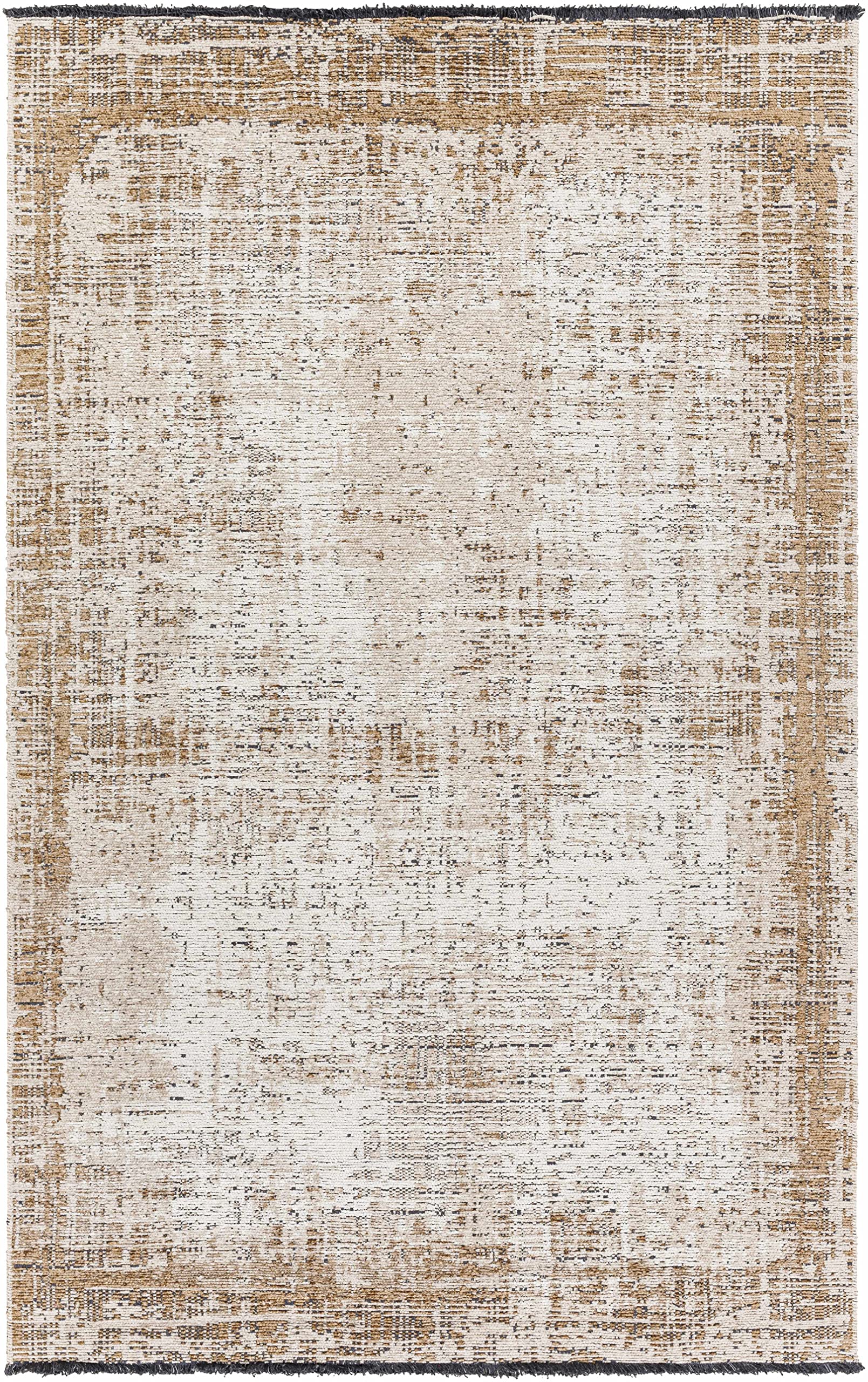 Modern Hauteloom Binh Area Rug for Living Room & Bedroom - Soft Gray & Beige - 4'11