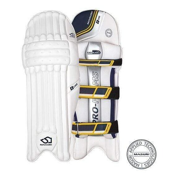 Masuri E Line Adult Cricket Batting Pads - Lightweight Protective Leg Guards for Cricket Players - Perfect for Practice, Matches & Training Sessions