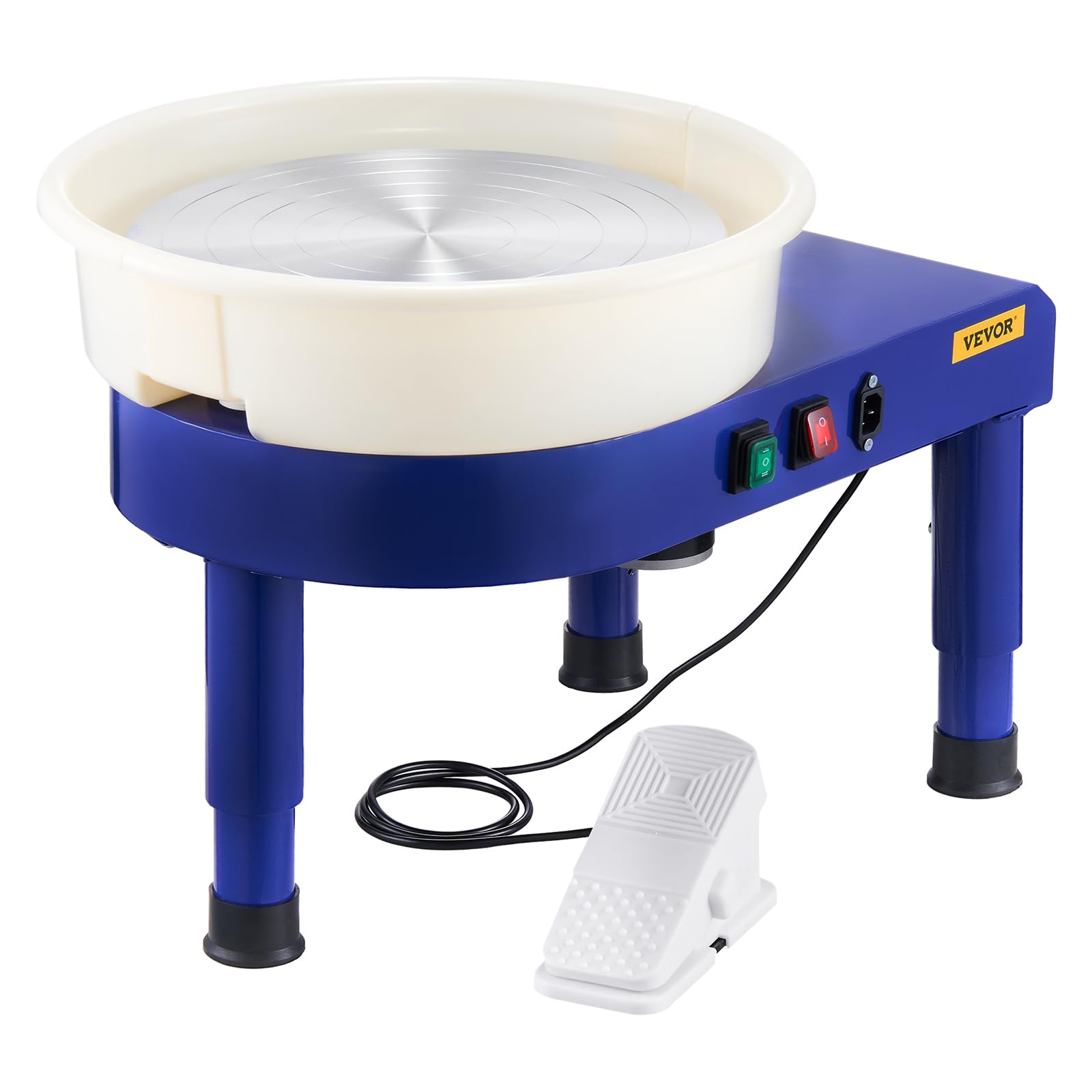 VEVOR 14 Inch Electric Pottery Wheel for Adults & Beginners - 450W Ceramic Forming Machine with 0-2 Inch Height Adjustment & 60-300 RPM Speed - Blue - Perfect for Home Studios, Art Classes & DIY Ceramic Projects