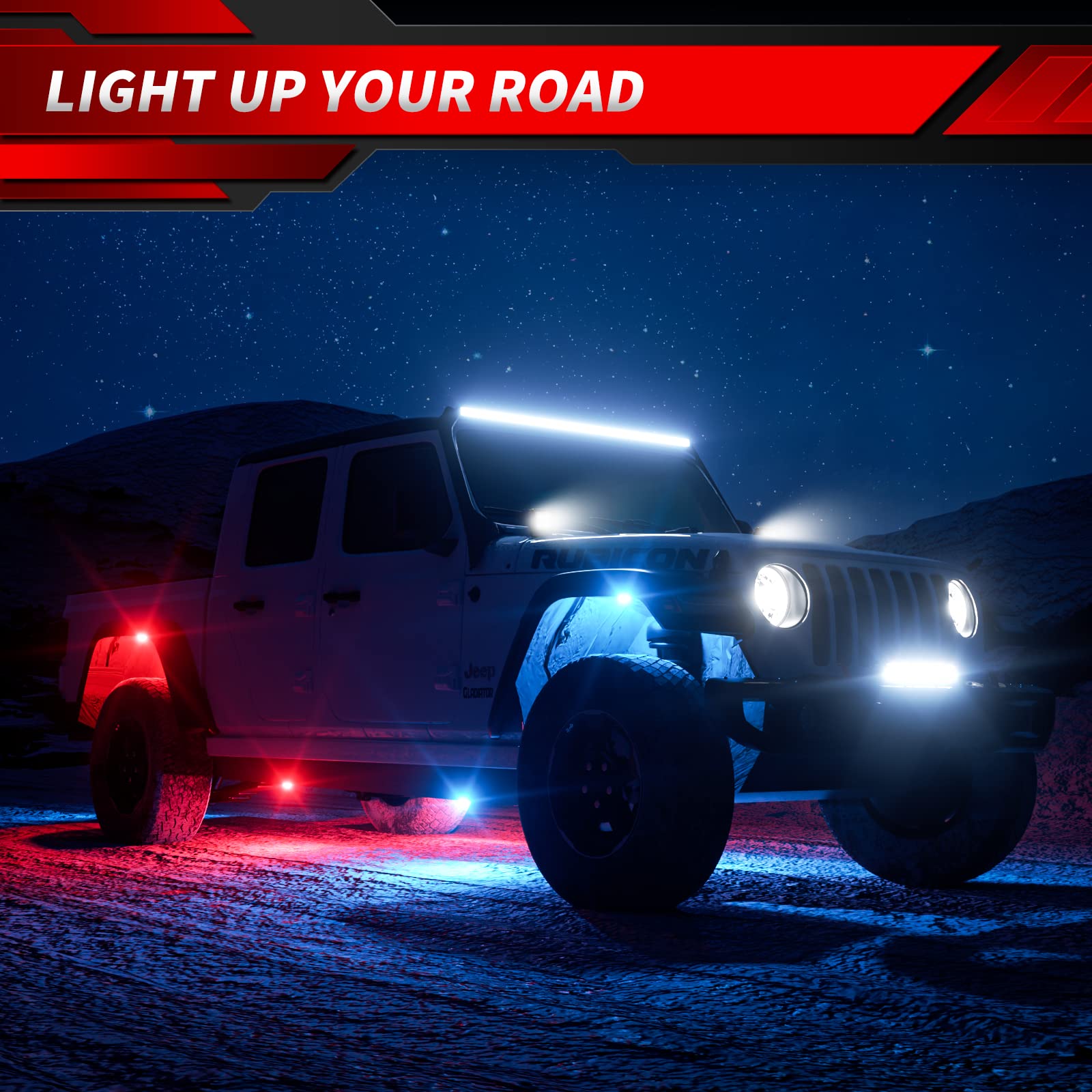 4WDKING 20 Inch LED Light Bar - 200W Dual Row Off-Road Light with Flood & Spot Combo Beam, DT Connector & Wiring Harness Kit - Perfect for Trucks, Cars, ATV, UTV, Boats - Ideal for Night Driving, Off-Roading, Camping & Emergency Lighting