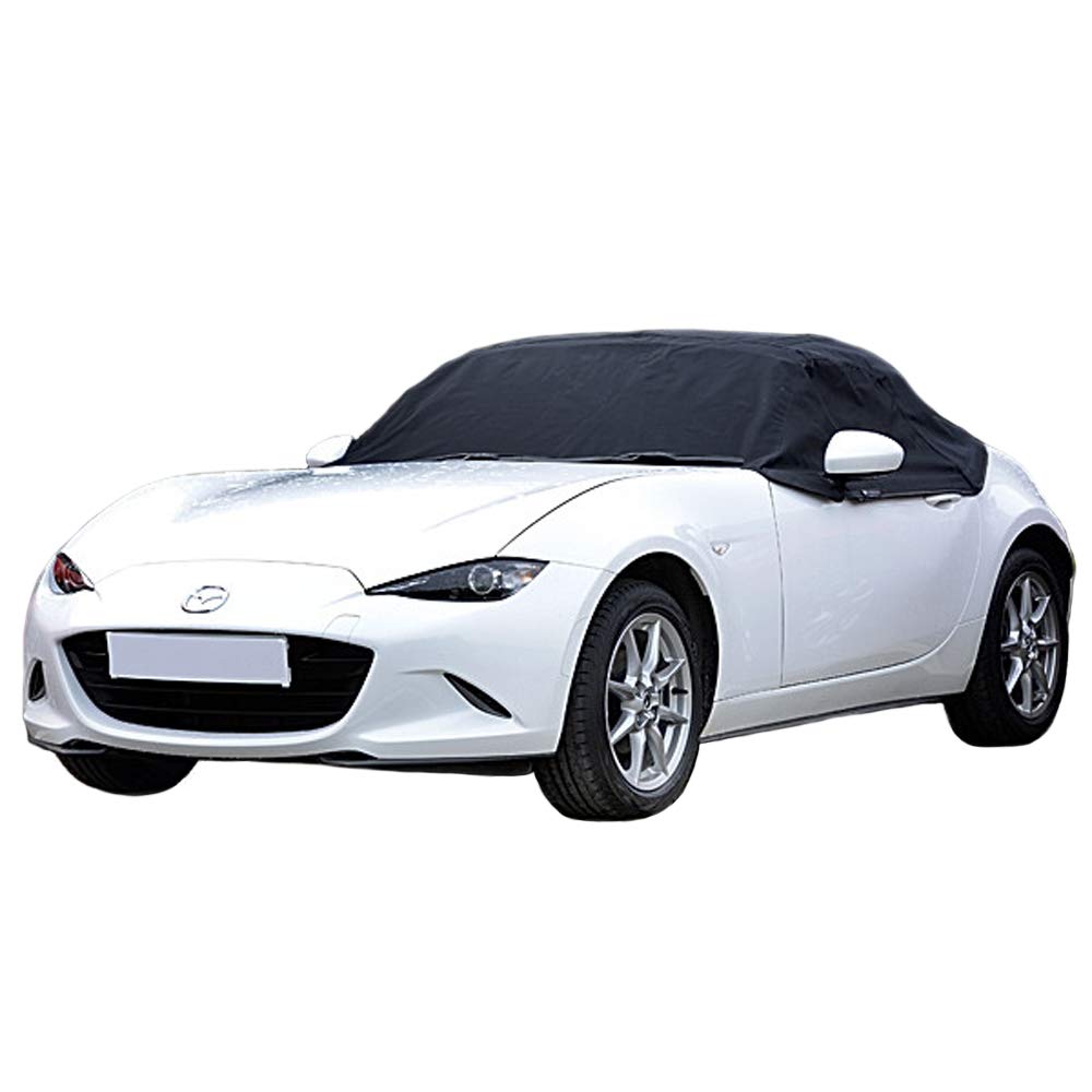 Premium Soft Top Roof Protector Half Cover for Fiat 124 Spider & Abarth 124 Spider - Waterproof Dustproof UV Protection - Perfect for Outdoor Parking & Car Shows