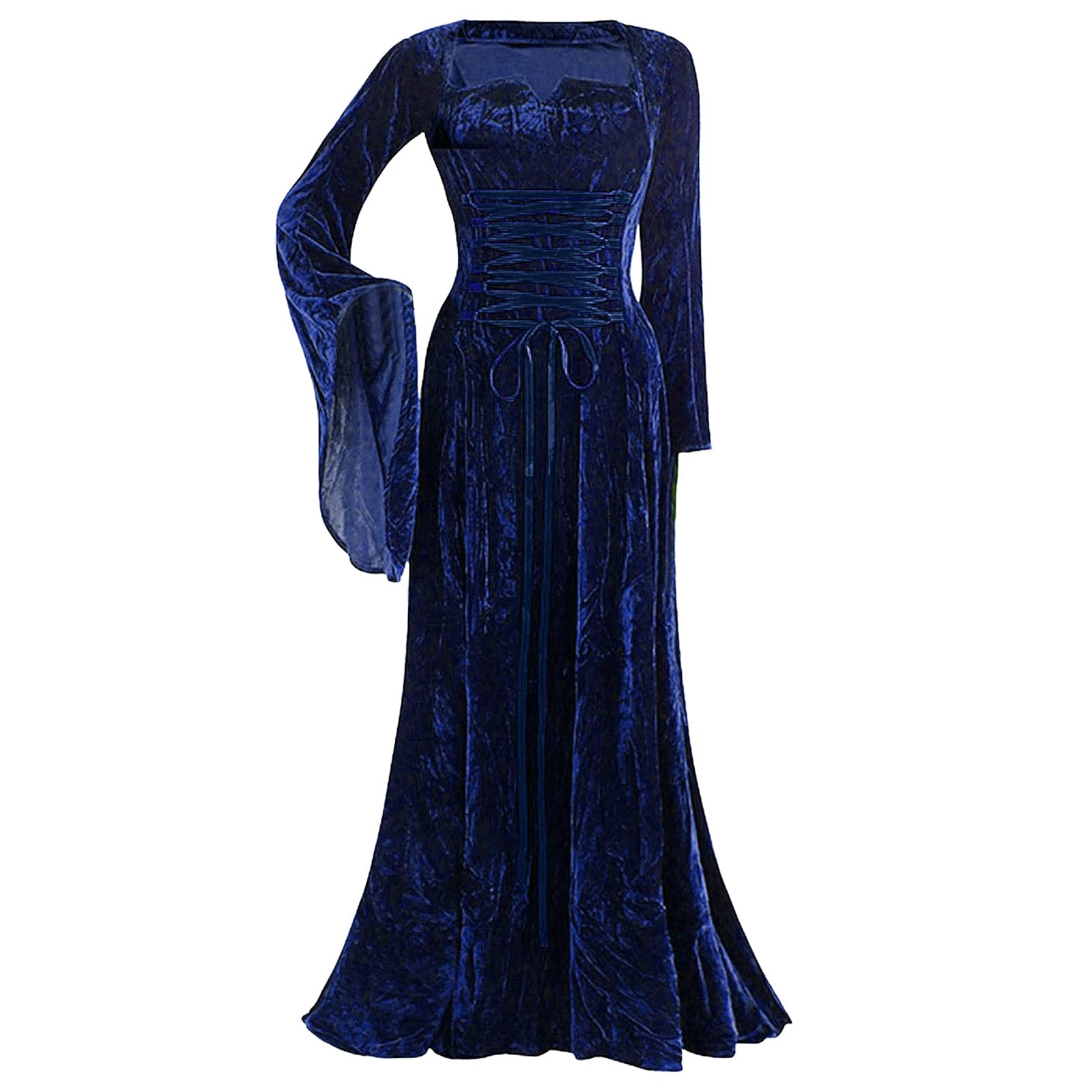 Elegant Vintage Long Sleeve Maxi Dress for Women - Solid Color Floor Length Bohemian Style Elven Dress for Casual Wear, Date Night & Special Occasions