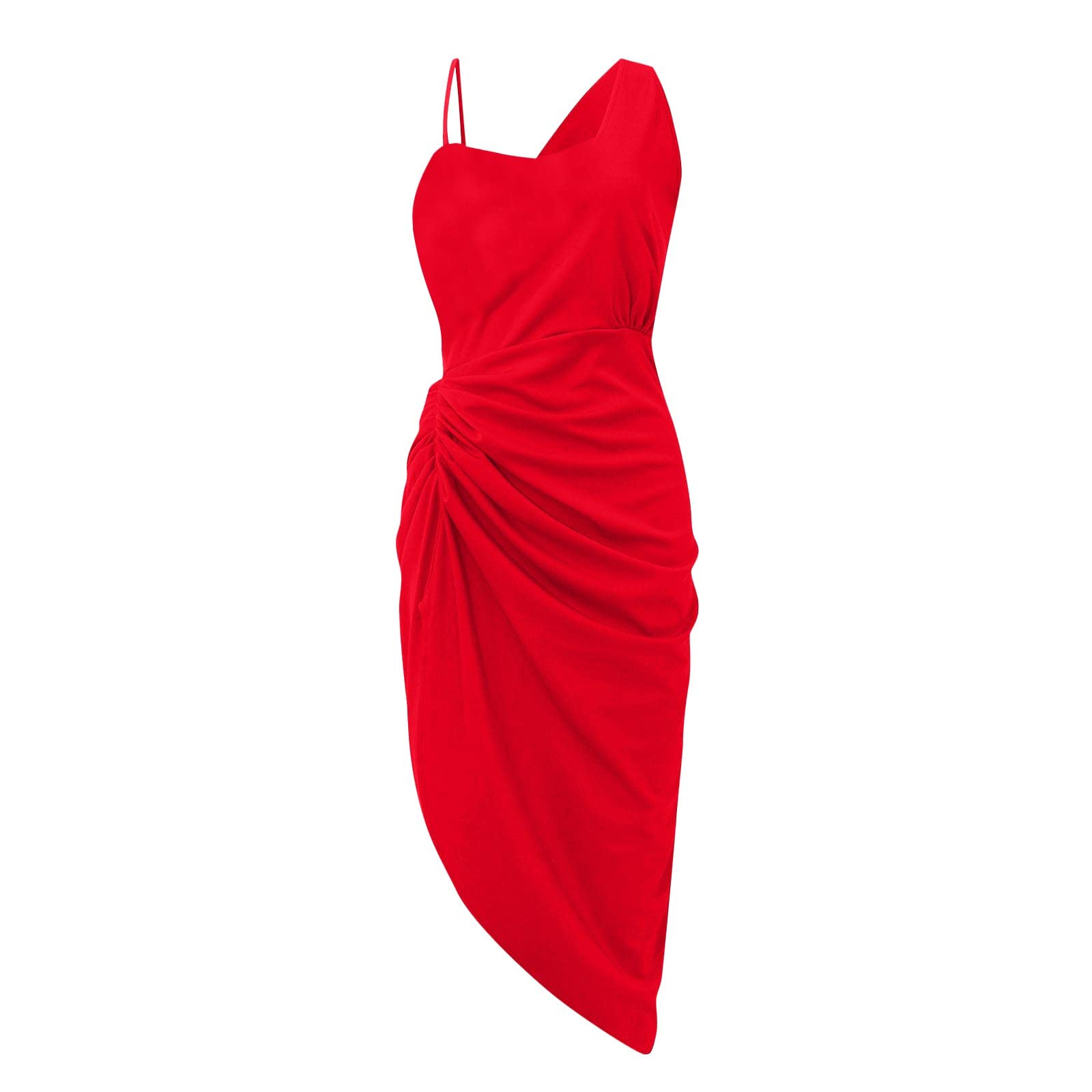 Elegant Plus Size One Shoulder Ruched Bodycon Cocktail Dress for Women - Summer Wedding Guest & Formal Occasion Outfit | Perfect for Parties, Date Nights & Special Events