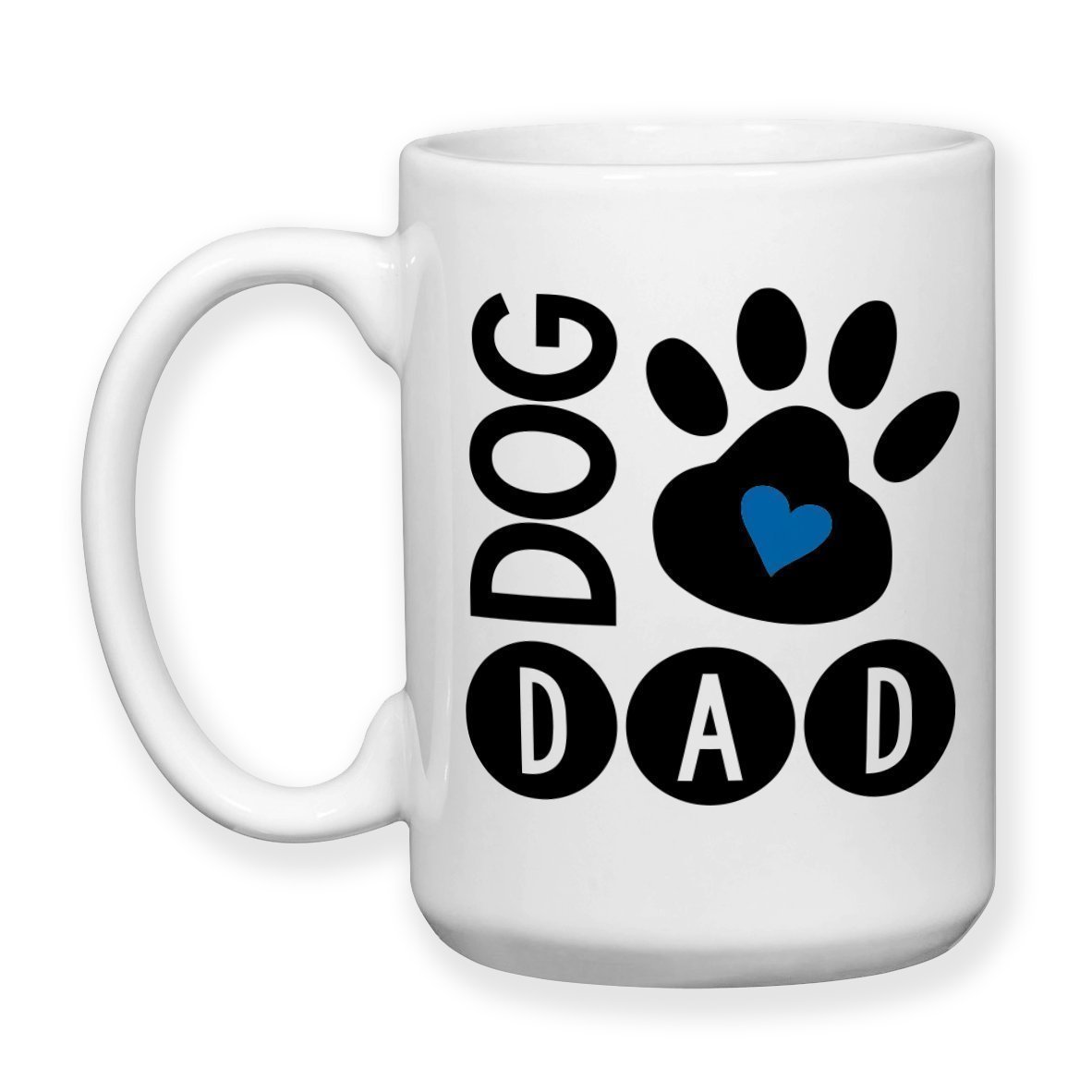 Dog Dad Ceramic Coffee Mug with Paw Print Design - Perfect Gift for Dog Lovers, Ideal for Home, Office & Coffee Breaks