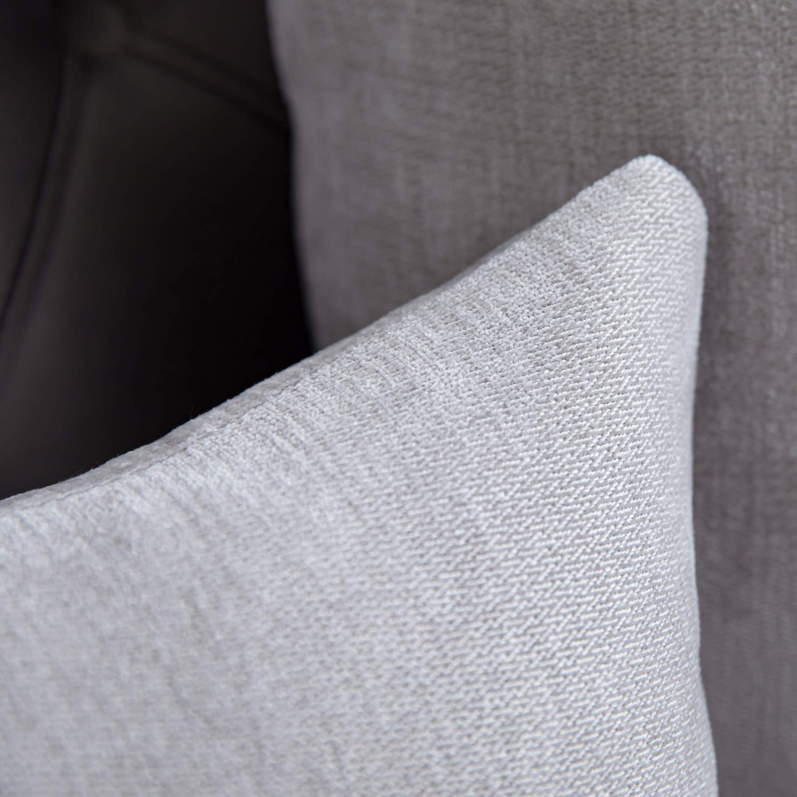 Anickal Light Grey Pillow Covers 20x20 Inch Set of 2 - Solid Farmhouse Decorative Throw Pillow Cases for Sofa, Couch, Bed - Rustic Home Decor Accent Pillows for Living Room, Bedroom, Porch