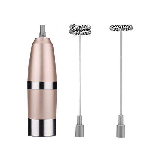 Premium Stainless Steel Milk Frother Whisk - Double Spiral Design for Perfect Foam - Durable & Rust-Proof - Vintage Teal Kitchen Tool (Gold) - Ideal for Lattes, Cappuccinos & Hot Chocolate at Home