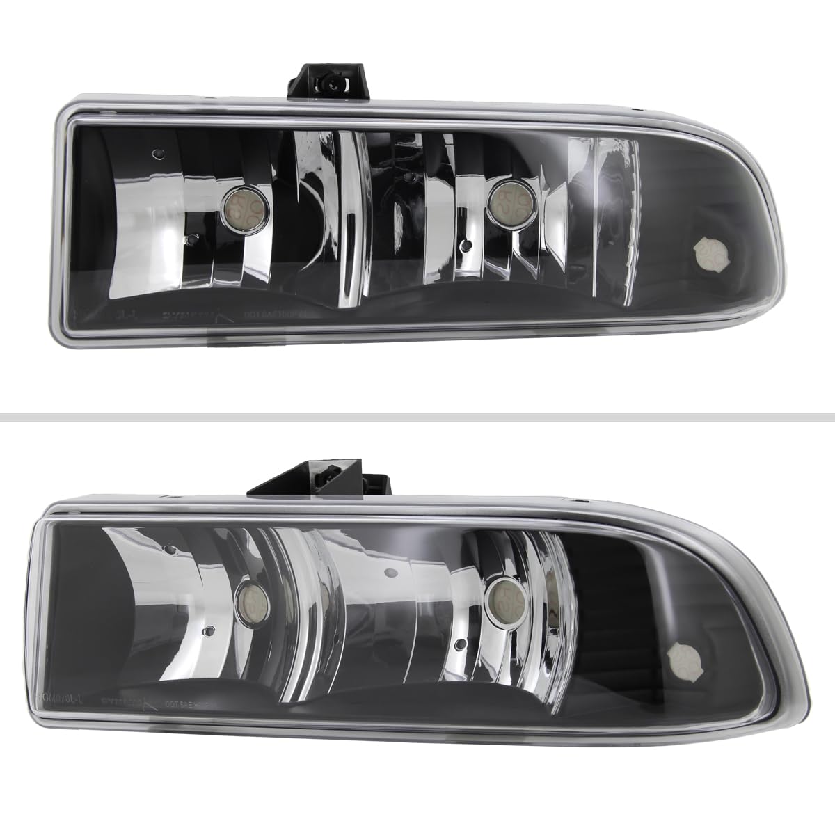 98-04 Chevy S10 Blazer Pickup Euro Black Headlight Assembly - Replacement Driving Lamps for Improved Night Visibility - Perfect for Off-Roading & Daily Commuting