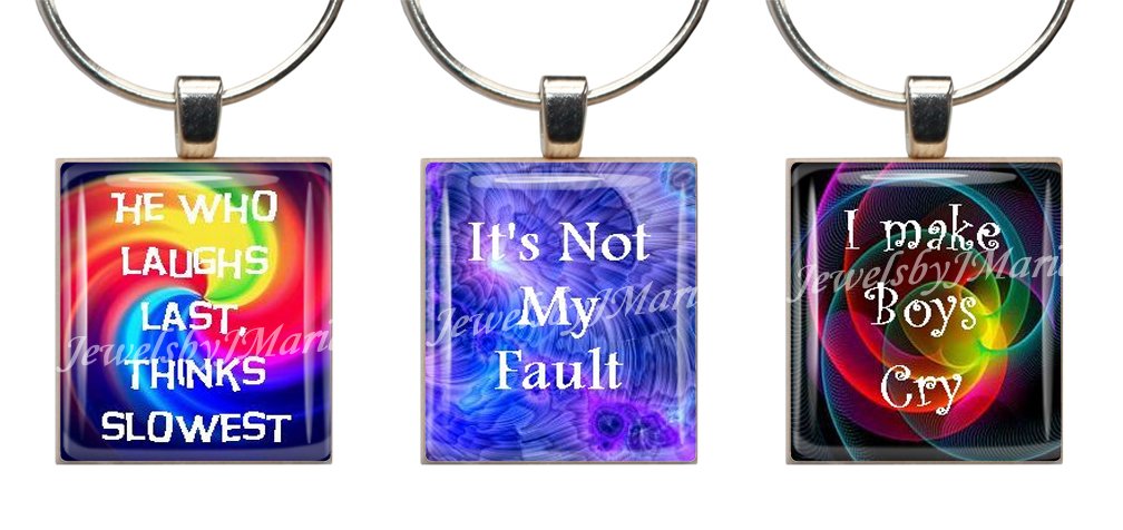 Funny Quotes Scrabble Tile Wine Glass Charms - Set of 3 Stemware Markers for Parties, Bridal Showers & Gifts - Unique Drink Identifiers for Wine Glasses