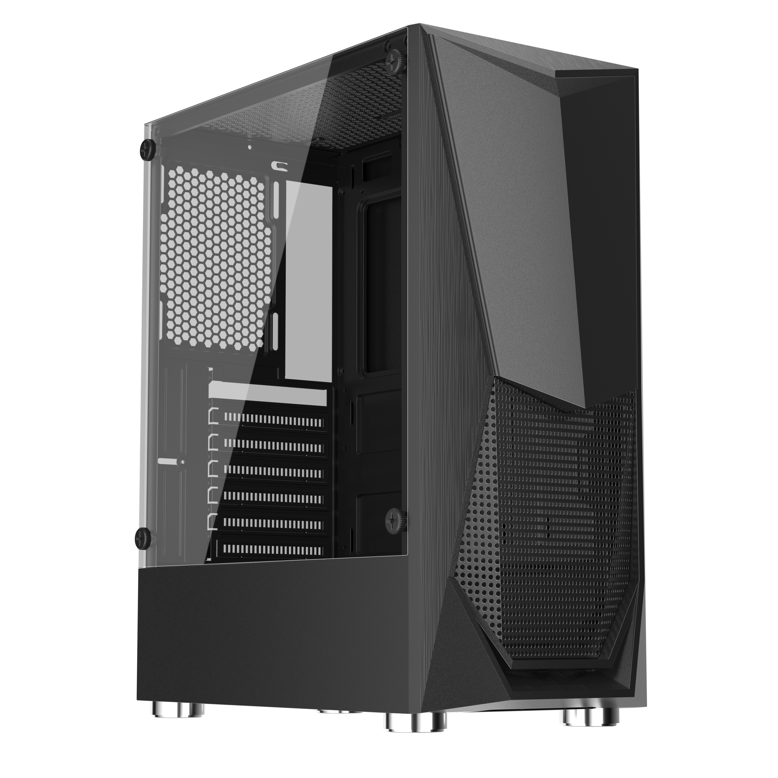 1st Player DK 3 Micro ATX Tempered Glass PC Gaming Case - Compact M-ATX Tower with RGB Lighting for High-Performance Gaming & Streaming Setup