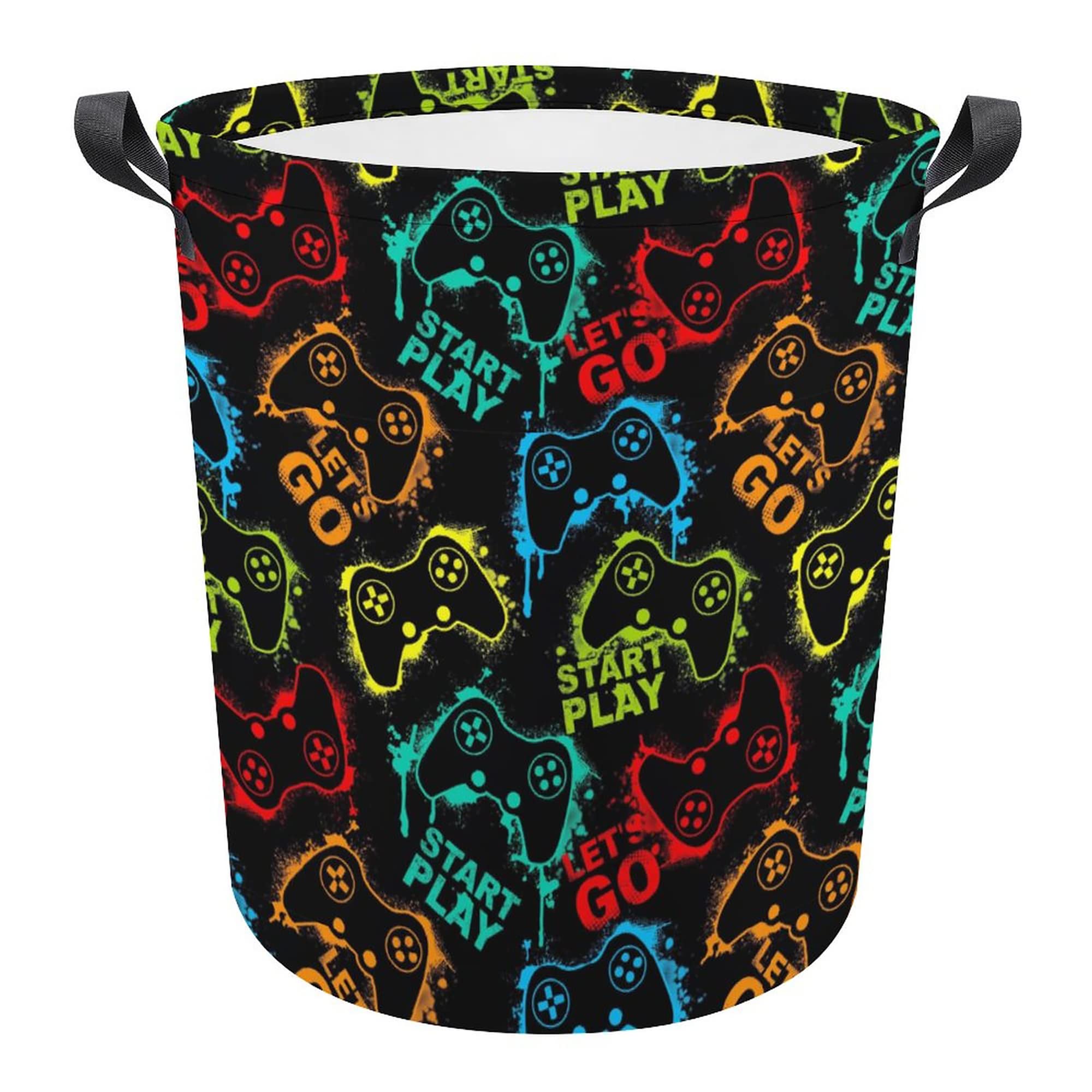Gaming Themed Laundry Hamper for Boys - Kids Toy Storage Bin & Dirty Clothes Organizer | Baby Nursery Hamper for Bedroom, Bathroom & Gamer Room Decor - Perfect for Boys' Bedrooms, Game Rooms & Kids' Play Areas