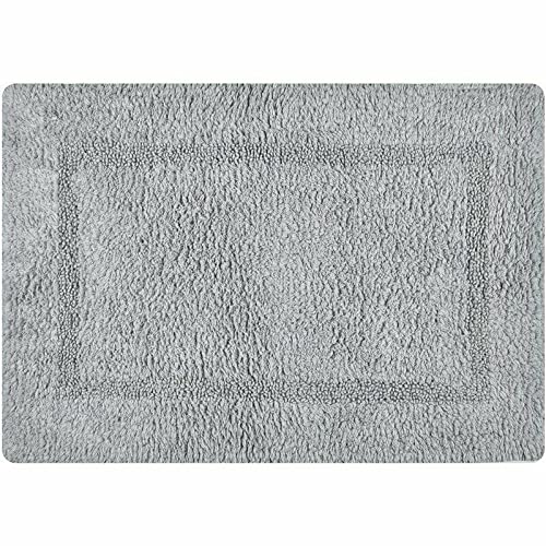VeahUS Silver Single Ply Non-Slip Bath Mat - Soft Absorbent Bathroom Rug Set for Shower, Tub & Vanity Areas - Perfect for Modern Bathrooms