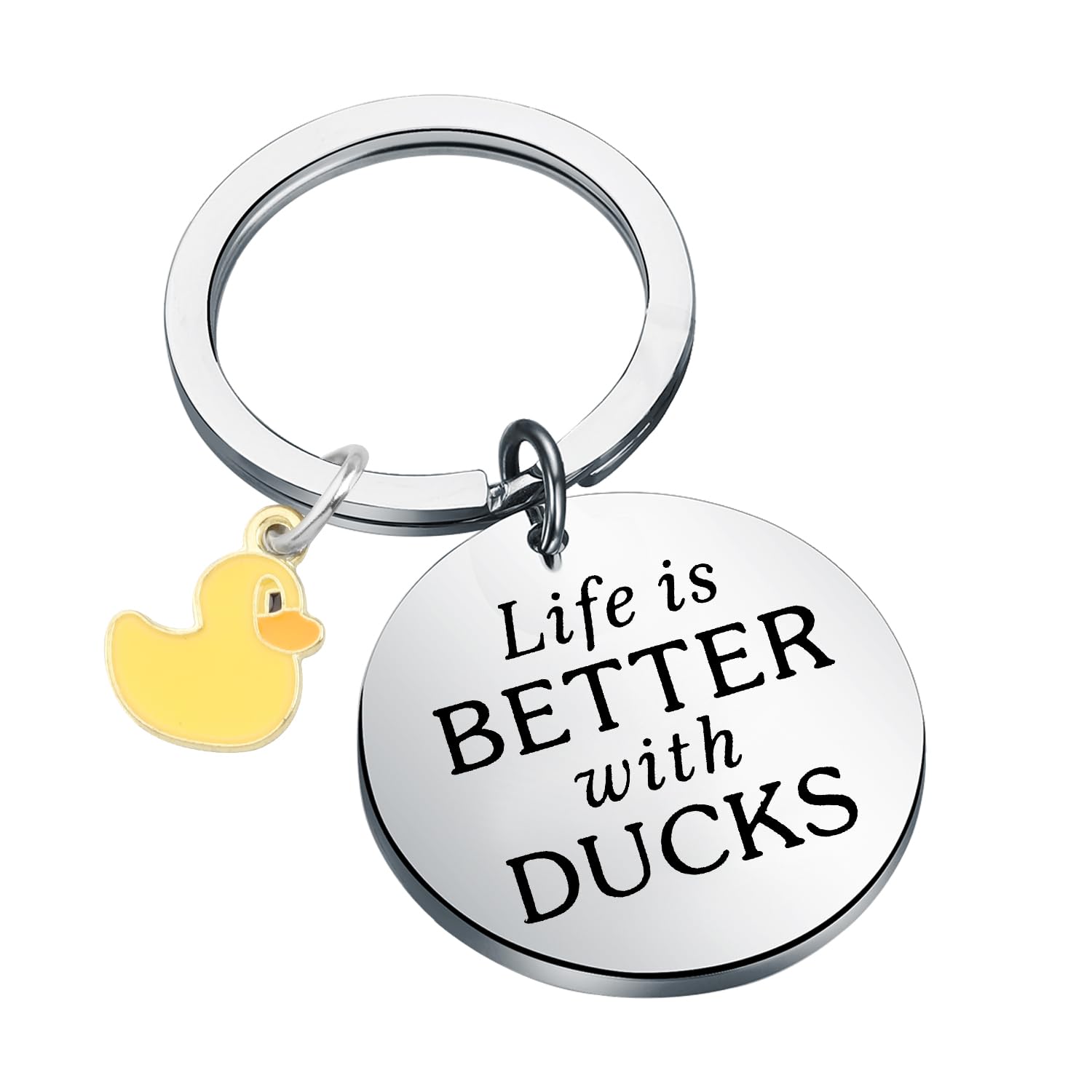 ENSIANTH Duck Keychain - Life is Better with Ducks - Cute Animal Keychain for Pet Owners, Farmers & Animal Lovers - Perfect Farmhouse Gift for Duck Enthusiasts (Great for Everyday Use, Keyrings & Gift Giving)