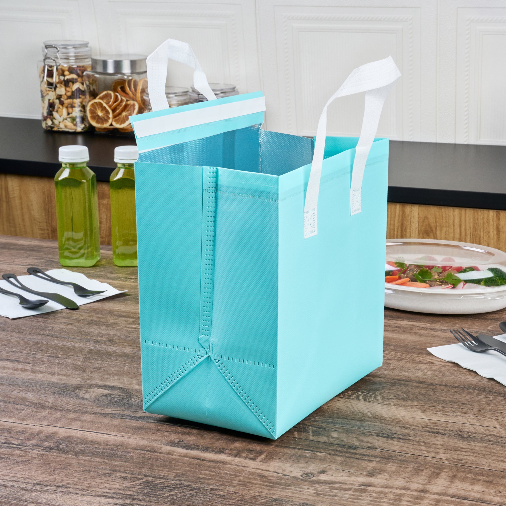 Premium Insulated Take Out Bags - Tamper Evident Food Delivery Bags (9.5