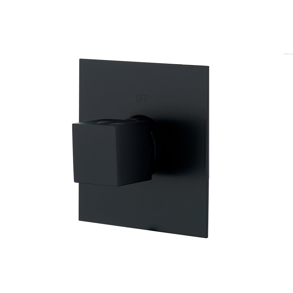 DAX 1050 SQ BL Matte Black Square Concealed Valve Thermostatic Mixer - Modern Bathroom Faucet for Shower & Bathtub, Sleek Matte Black Finish, Water-Saving Design