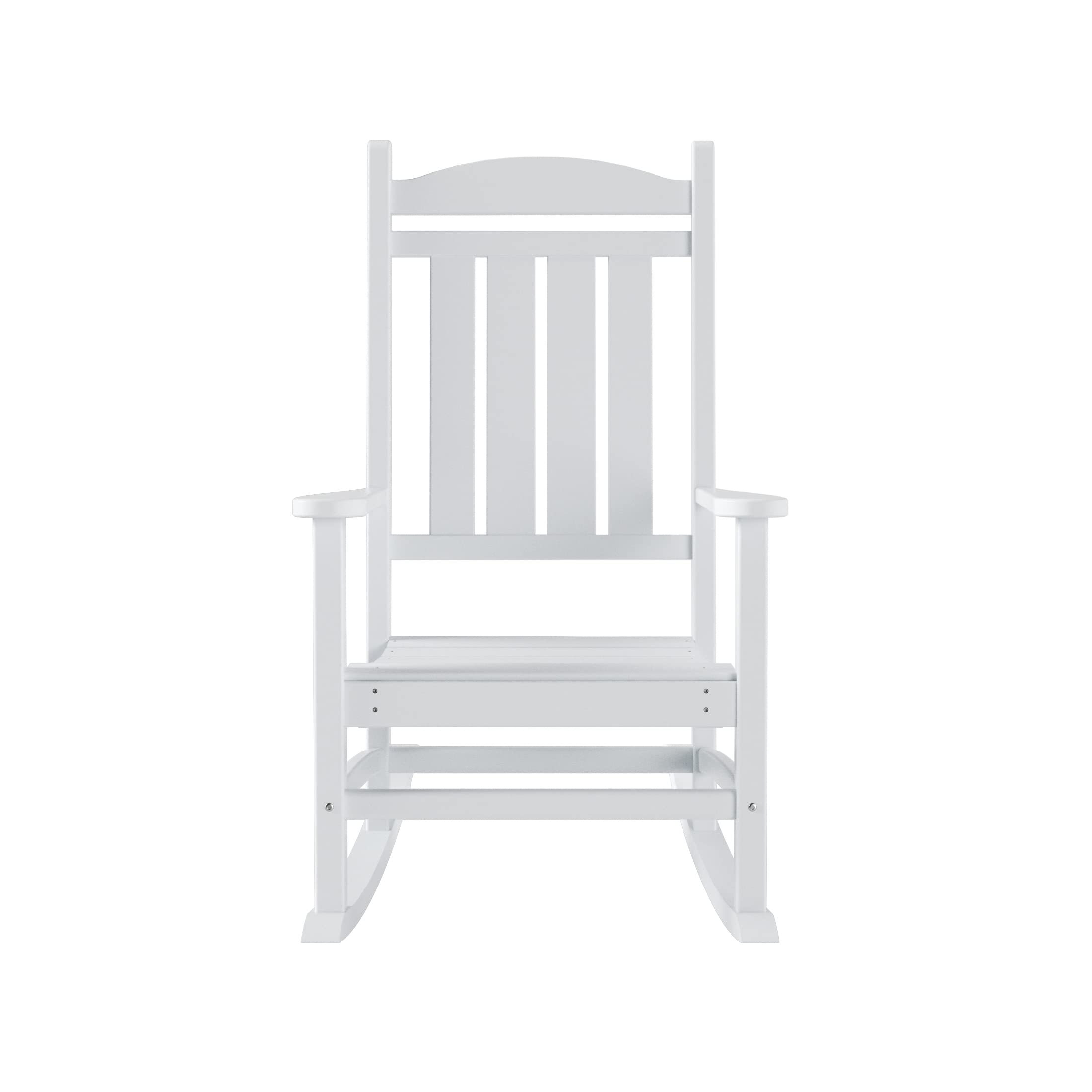 WO Home Furniture 3-Piece HDPE Outdoor Patio Rocking Chair Set - Traditional White Rocking Chairs for Garden, Porch & Backyard Relaxation
