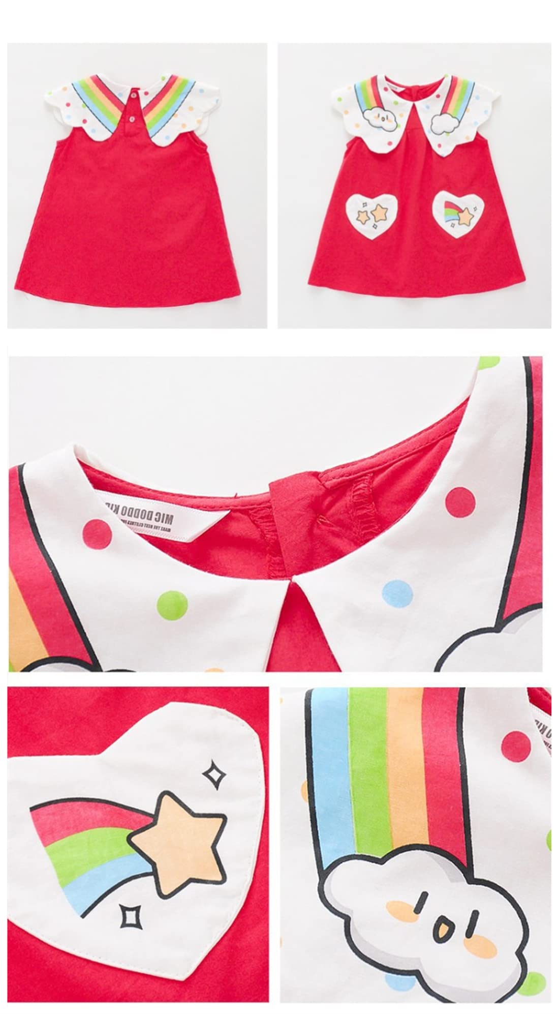 **CuteOn Princess Dress for Toddler Girls - Rainbow Tutu Dress for Birthday, Photo Shoot & Party (Ages 1-3)**