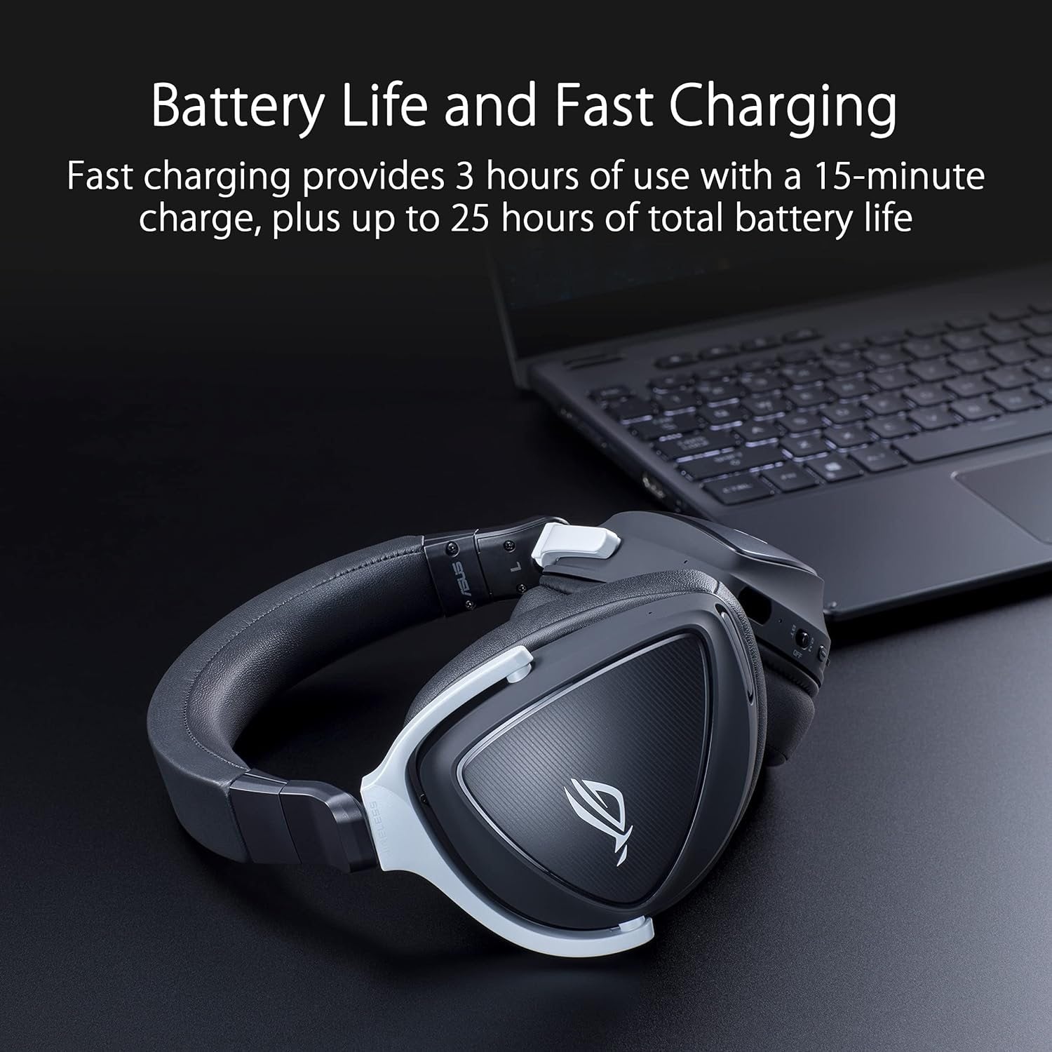 ASUS ROG Delta S Wireless Gaming Headset with 50mm Drivers & AI Beamforming Mic - IPX4 Waterproof - Perfect for PC, PS5, Xbox & Mobile Gaming