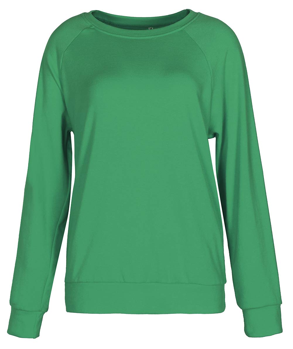 Smile Fish Women's Crewneck Long Raglan Sleeve Sweatshirt - Relaxed Fit Pullover Top for Casual Wear, Lounge & Everyday Comfort