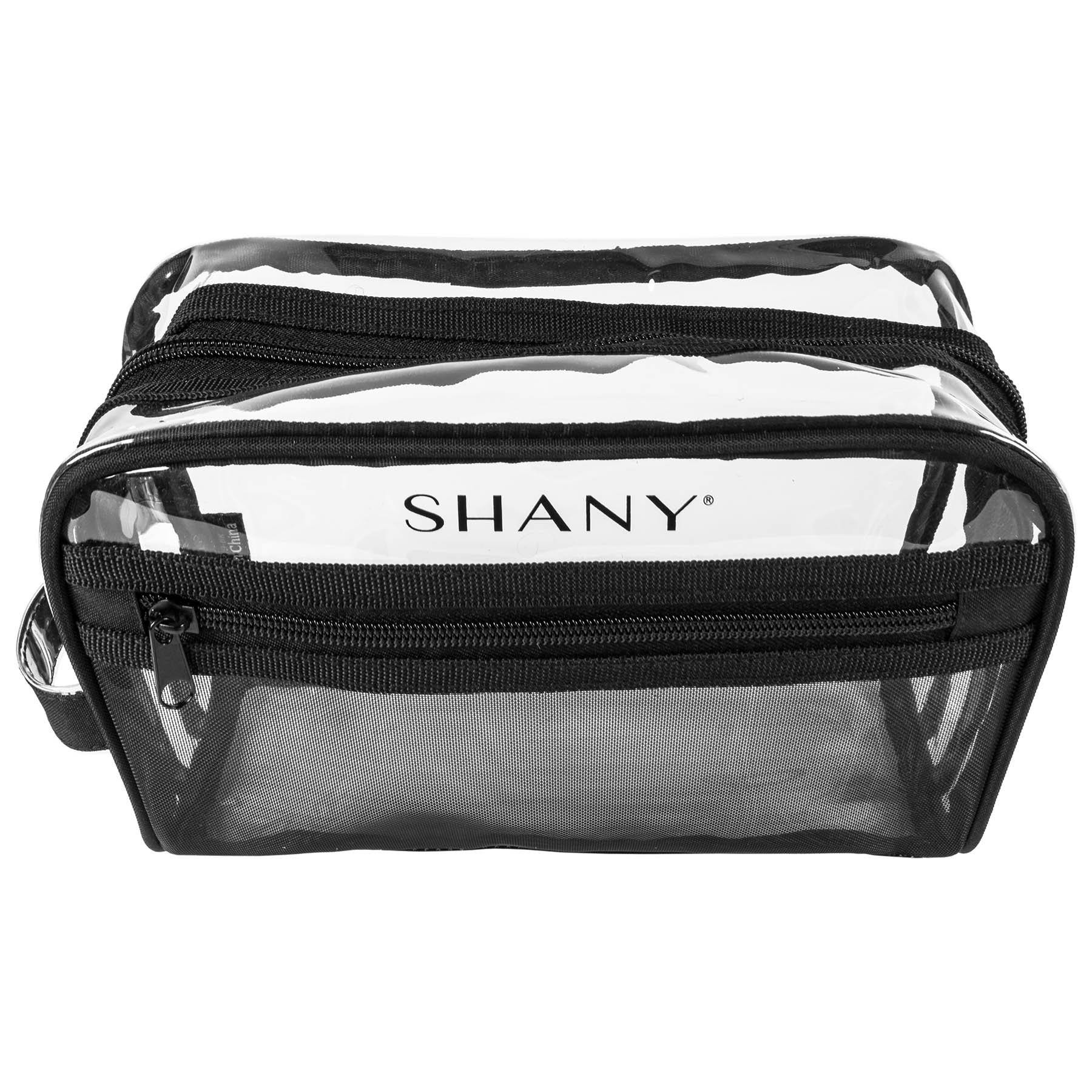 Clear Black Mesh Toiletry & Makeup Bag Organizer - Travel Cosmetic Case for Women & Men - Perfect for Airplane Carry-on, Gym, Beach Trips & Daily Essentials Storage