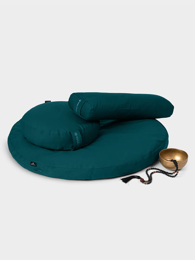 Organic Round Yoga Meditation Cushion Set - Zafu & Zabuton for Comfortable Seated Practice | Perfect for Yoga Studios, Home Meditation & Pranayama Breathing Exercises