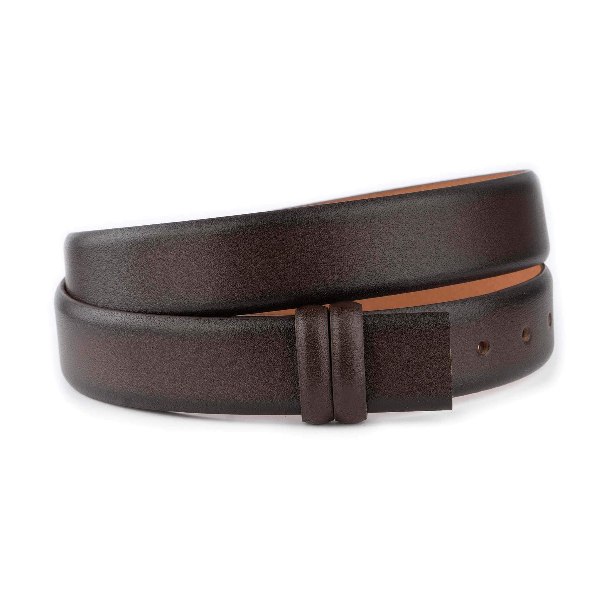 High-Quality Dark Brown Replacement Leather Belt Strap for Montblanc Buckles | Premium Genuine Leather | Perfect for Business, Formal & Casual Wear