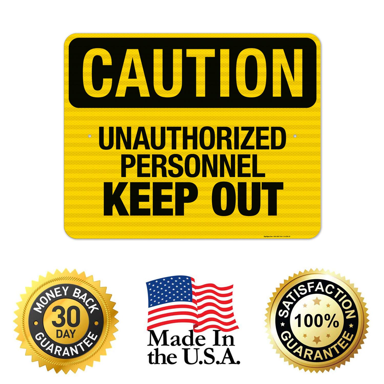Unauthorized Personnel Keep Out Sign - OSHA Compliant 24x30 Inch Reflective Safety Sign | 3M EGP .080 Aluminum, Fade Resistant for Indoor & Outdoor Use | Made in USA | Perfect for Construction Sites, Warehouses & Restricted Areas