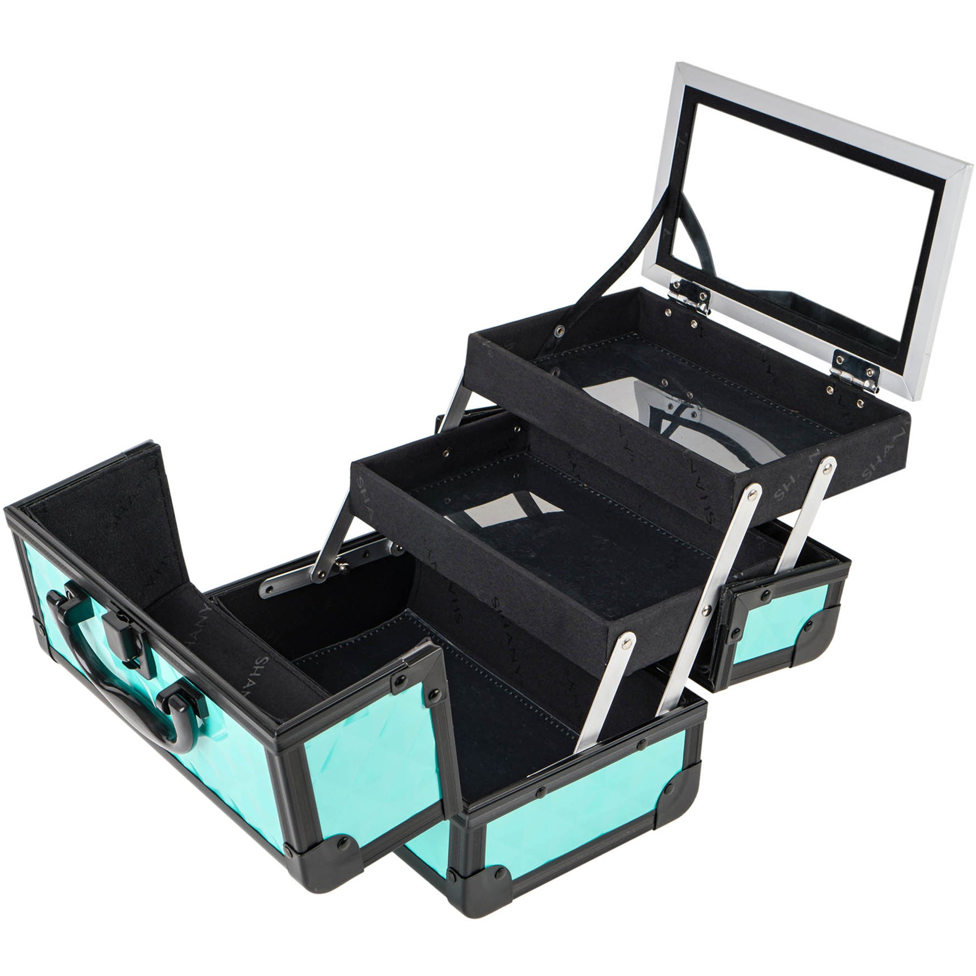 Professional Makeup Train Case with Mirror - Portable Cosmetic Organizer for Makeup Artists & Travel - Perfect for Salon, Home, and On-the-Go Beauty Needs