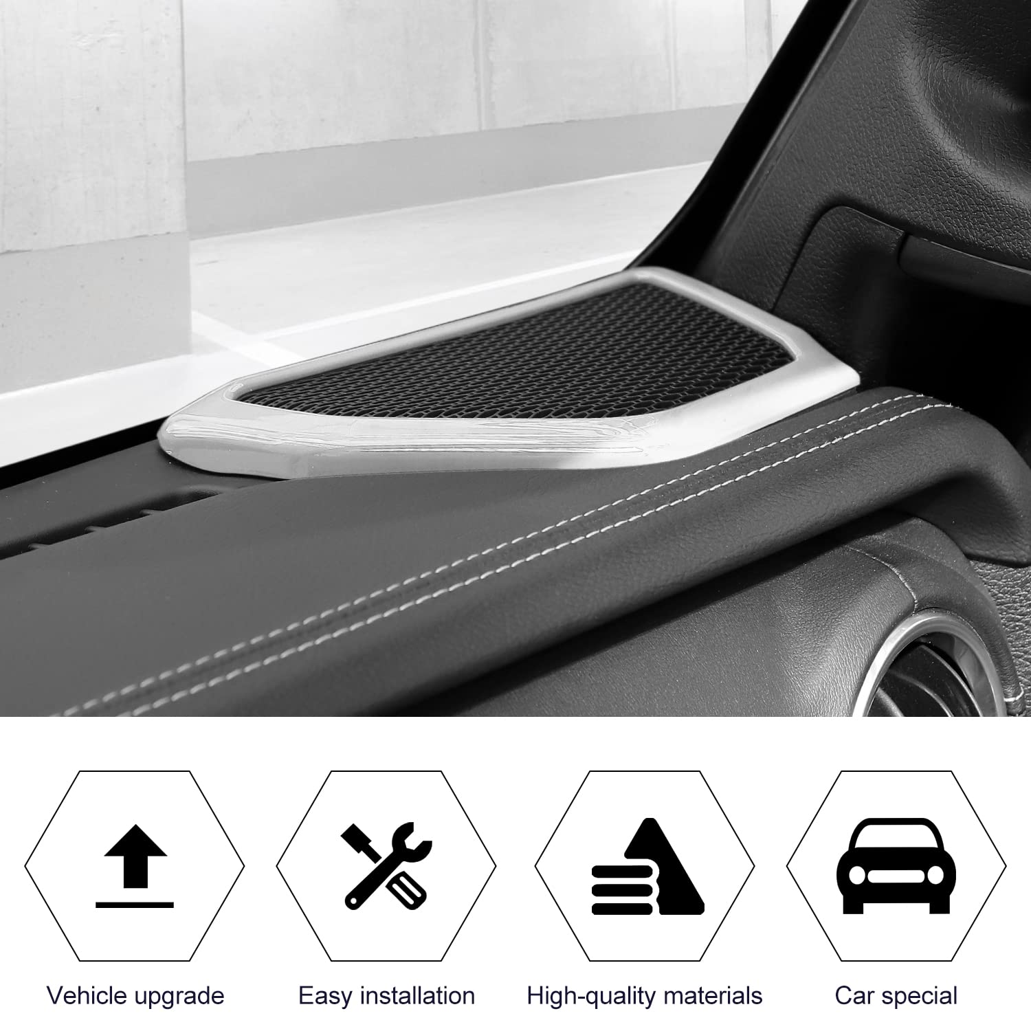 RT-TCZ A Pillar Speaker Trim Cover Ring - Interior Accessories for Jeep Wrangler JL JLU & Gladiator JT (2018-2022) - White - Enhance Your Car Audio & Interior Style for Off-Roading & Daily Driving