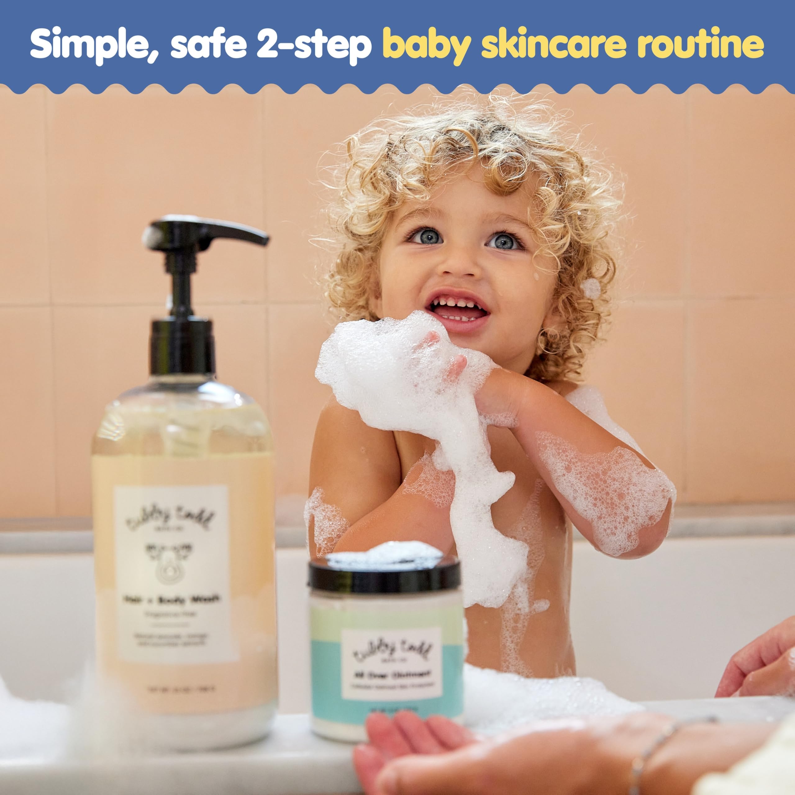 TUBBY TODD Baby Body Wash & All Over Ointment Eczema Care Set - Hypoallergenic, Fragrance-Free 25oz Skincare for Newborns & Toddlers - Gentle Daily Bath & Moisturizing Solution for Sensitive Skin & Eczema Relief