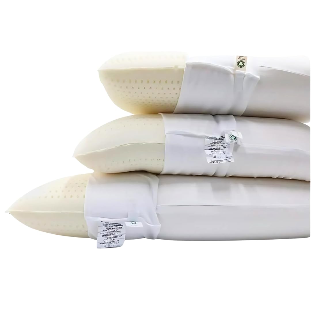 Organic Talalay Latex Pillows with GOTS Certified Organic Cotton Cover - King Size Extra Soft 2-Pack for Neck Pain Relief & Head Support - Perfect for Side, Back & Stomach Sleepers - Ideal for Bedroom, Guest Room & Hotel Use