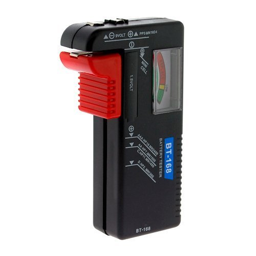 Universal Battery Tester for AA AAA C D 9V Button Cell Batteries - Check Voltage of Alkaline Lithium Rechargeable Batteries - Perfect for Home, Office, and Emergency Kits