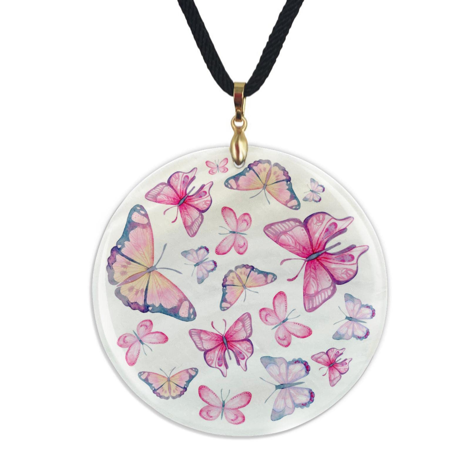 Natural Seashell Pendant Necklace for Girls - Trendy Round Floral Flower Picture Jewelry with Gift Box - Perfect for Birthday Gifts, Beach Parties & Everyday Fashion Accessories