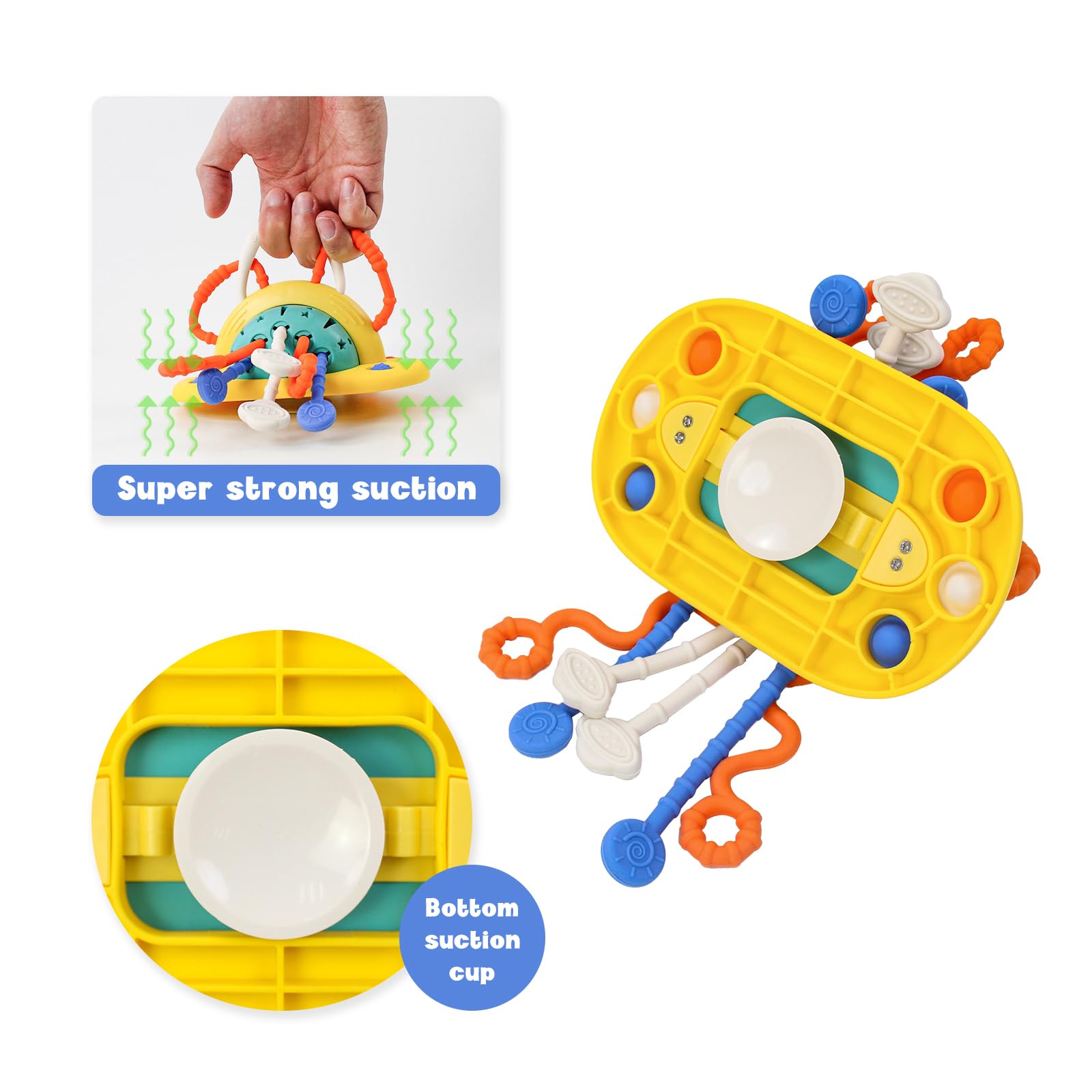 Best Silicone Suction Cup Baby Toys for High Chairs - Montessori Sensory Toys for 6-12 Month Old Toddlers (1 Year Old) - Perfect for Mealtime, Travel & Early Learning Development