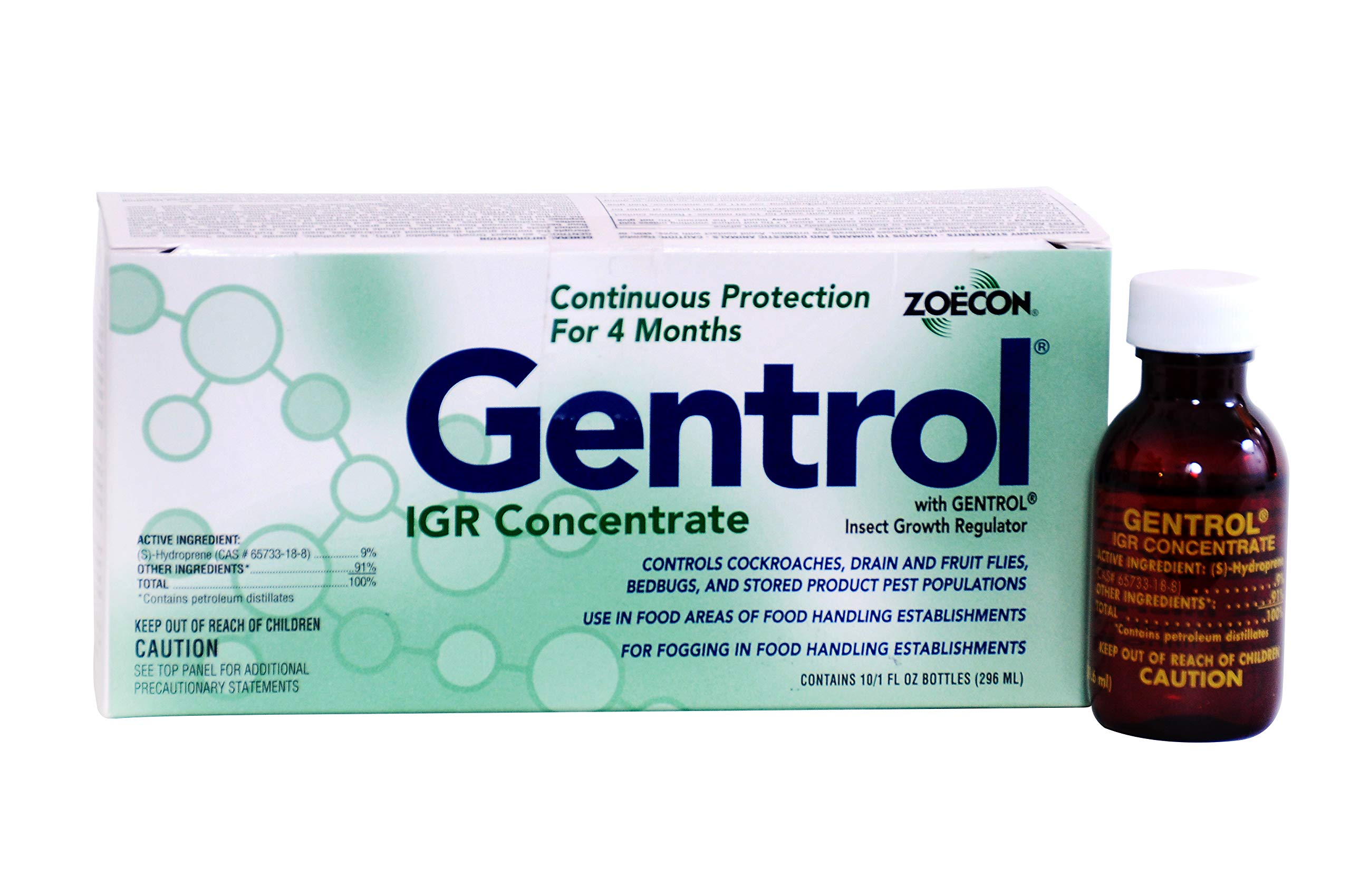 Gentrol IGR Concentrate Insect Growth Regulator - 1 Box (1 Oz. X 10 Bottles) for Effective Cockroach & Pest Control in Homes, Restaurants & Commercial Spaces