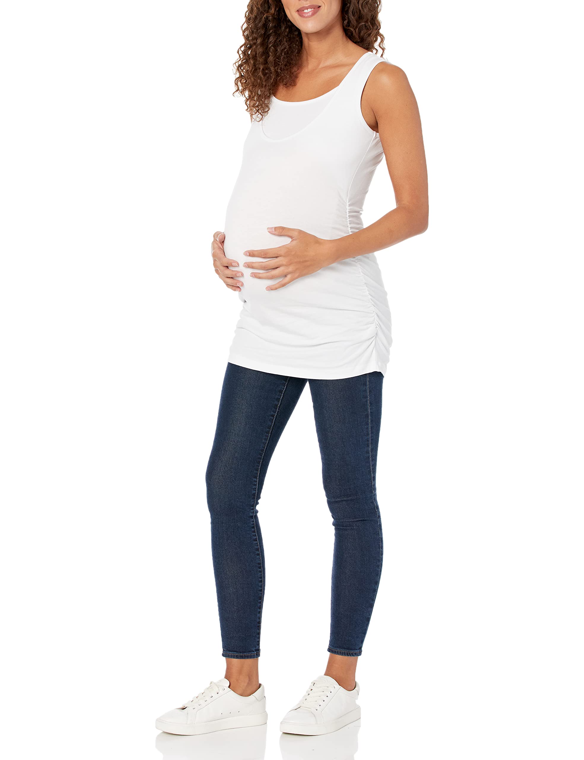 Maternal America Women's Ruched Maternity & Nursing Tank Top - Comfortable Pregnancy & Breastfeeding Shirt for Everyday Wear