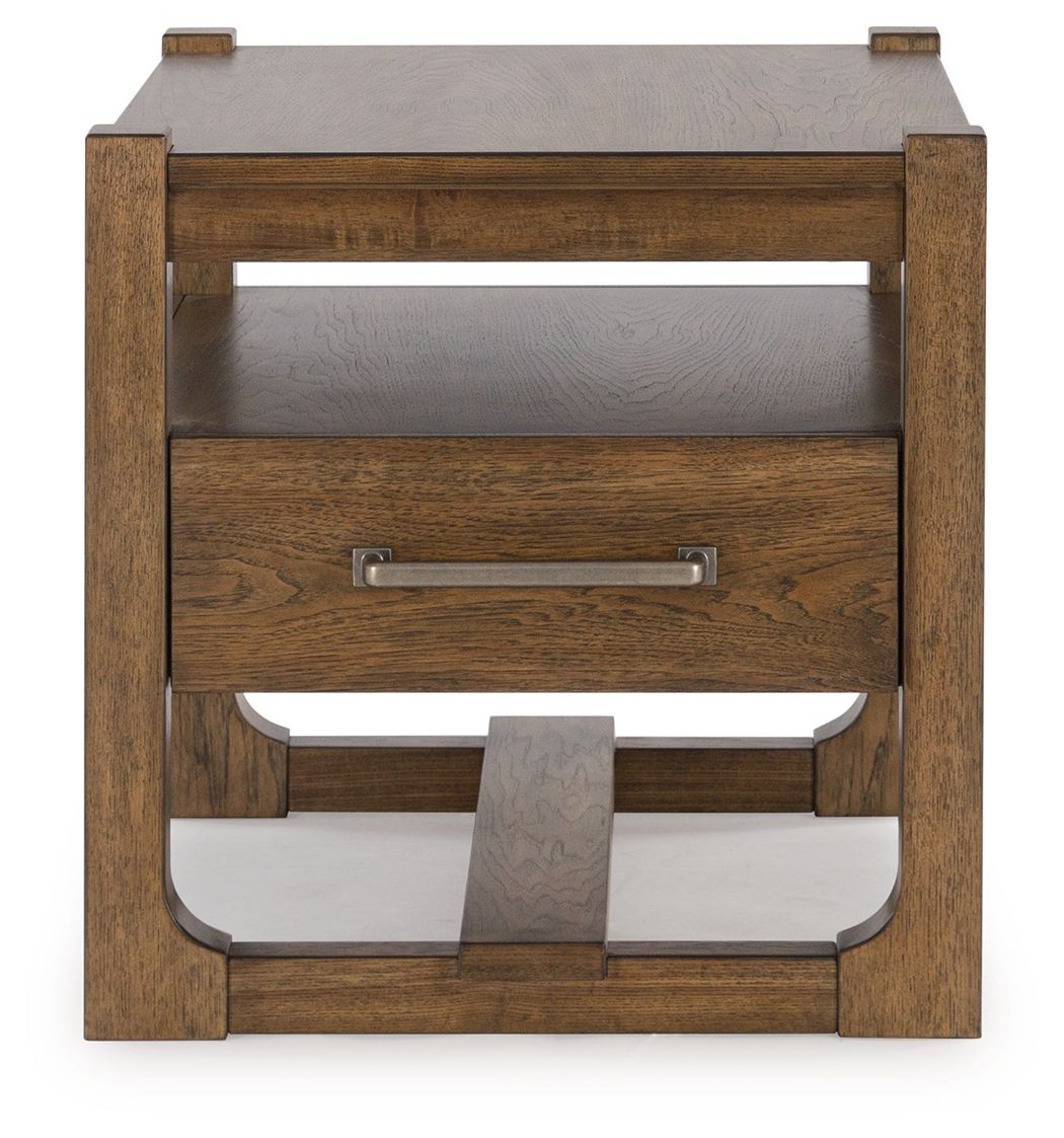 Cabalynn Light Brown Square End Table - Modern Side Table for Living Room, Bedroom & Office - Perfect for Coffee, Books & Decor