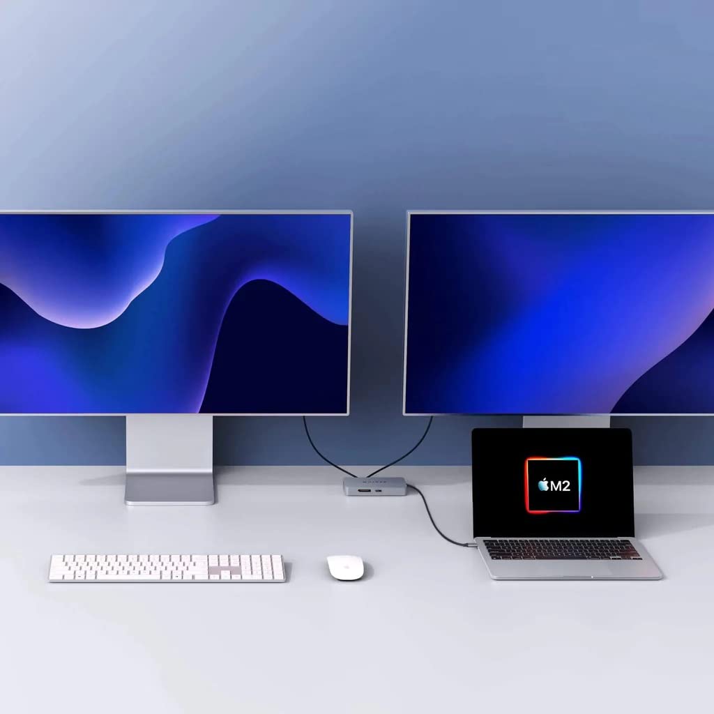 HyperDrive 4K Dual HDMI 10-in-1 USB C Hub - Dual 4K HDMI, Gigabit Ethernet, USB-A/C, 100W PD, SD/MicroSD, 3.5mm Audio - Compatible with MacBook Pro/Air (M1), Windows PC, Chromebook - Perfect for Home Office, Gaming & Video Conferencing