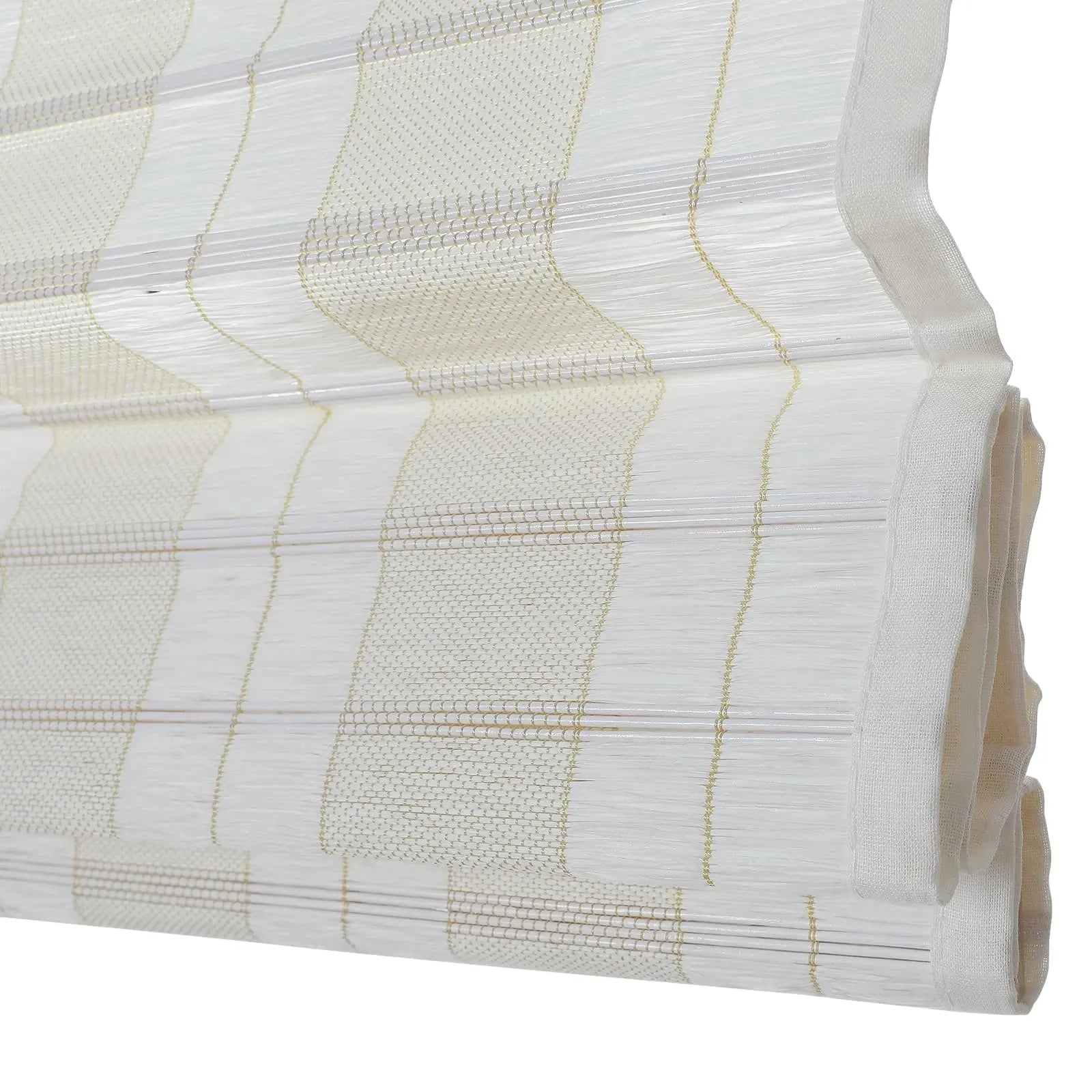 Natural Bamboo Woven Paper Window Shade - Ivory White | Eco-Friendly Roller Blind for Living Room, Bedroom & Office Decor