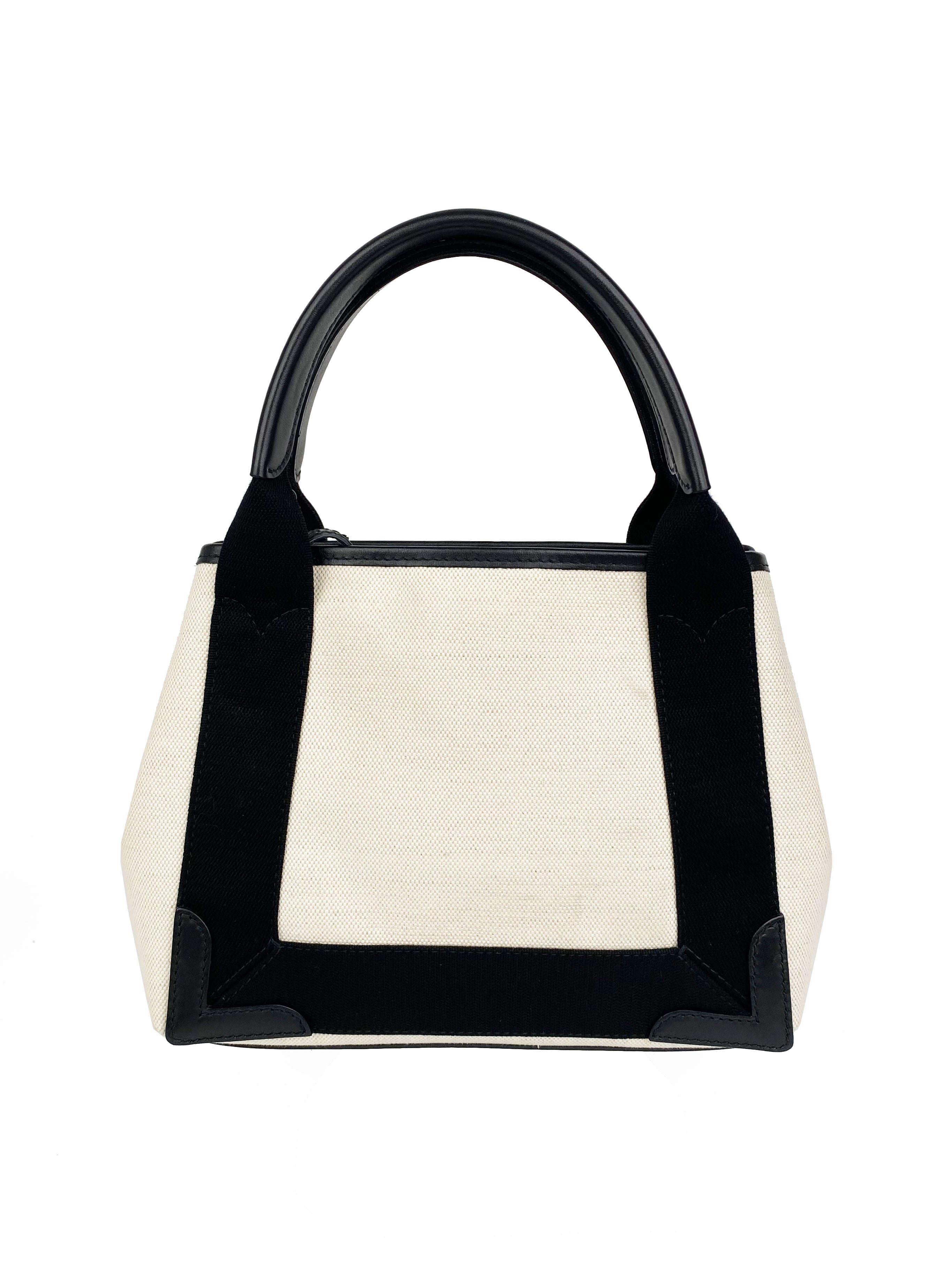 Balenciaga Black & White XS Cabas Bag - Luxury Designer Tote for Women | Perfect for Work, Travel & Everyday Use