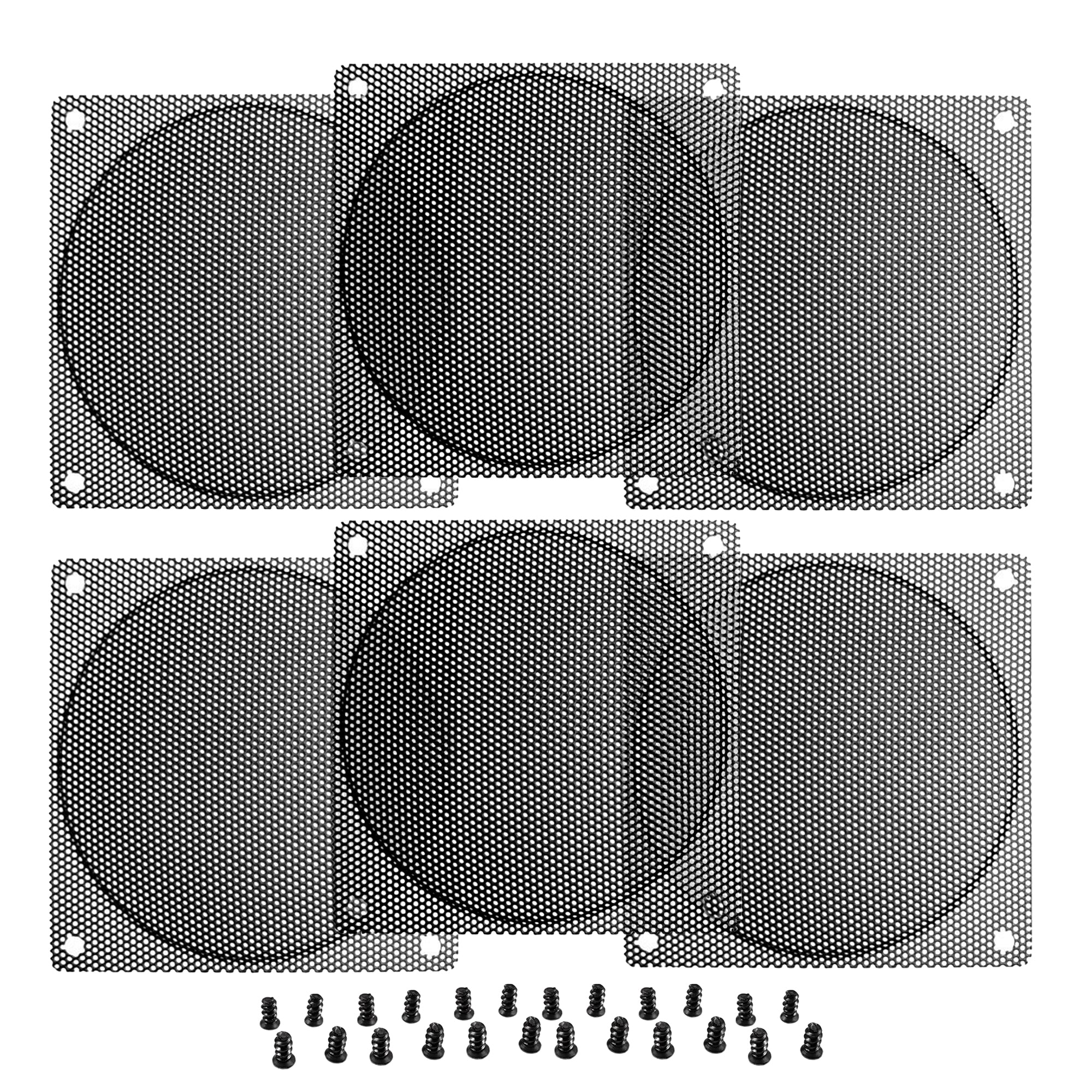 120mm Steel Mesh Filter Grill with 1.5mm Hole Diameter - Durable Black Metal Air Vent Cover for HVAC, PC Case, and Automotive Applications