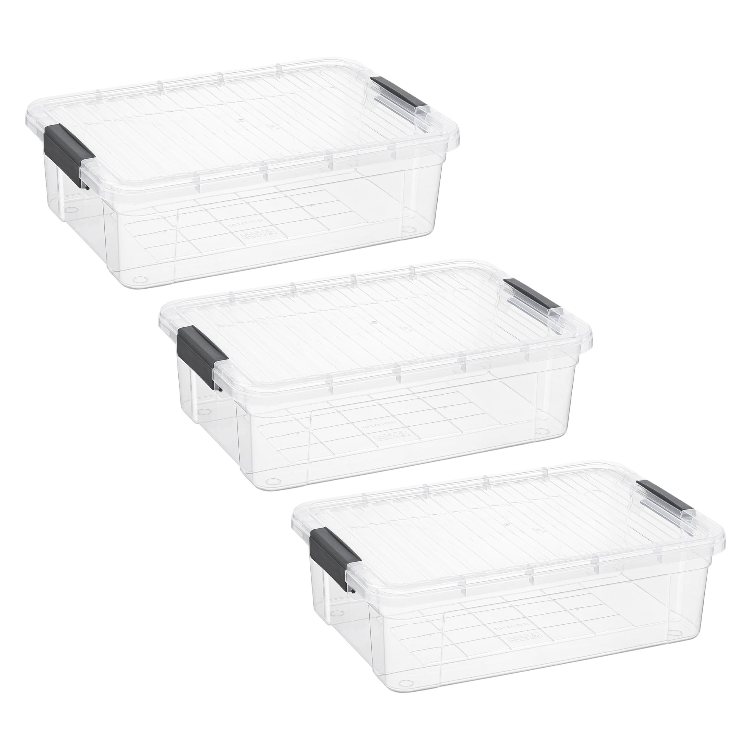Superio Clear Plastic Storage Bins with Lids - 3 Pack Stackable Organizer Containers (7.4Qt) - BPA Free, Non-Toxic & Odorless for Home, Office, Dorm - Perfect for Closet Organization, Pantry Storage & Toy Sorting