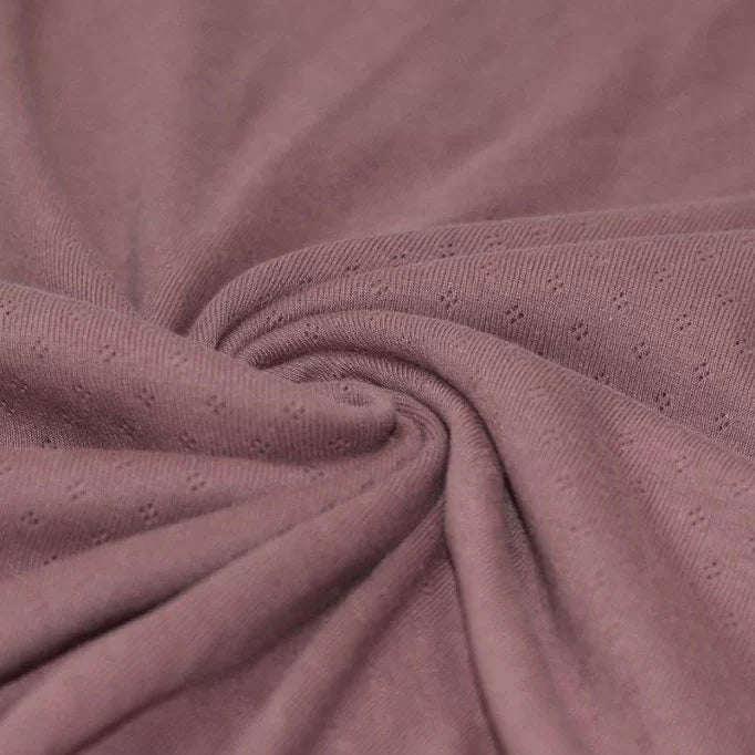 Pointelle Knit Sweater in Old Mauve - Soft & Stylish Women's Pullover for Casual Wear & Layering