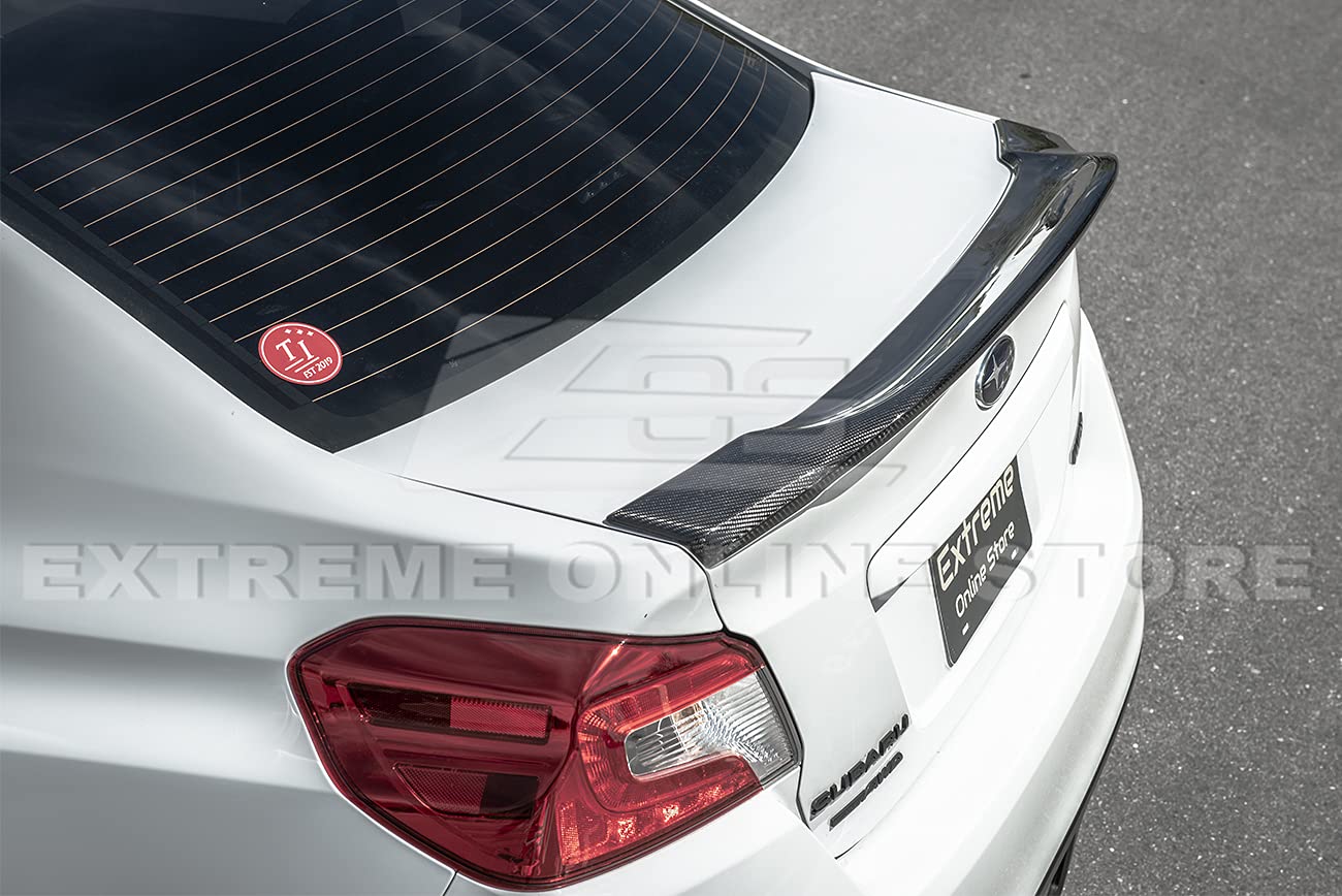 HighKick Duckbill Style Carbon Fiber Rear Trunk Spoiler for 2015-2021 Subaru WRX STI - Perfect Fit Replacement & Performance Upgrade for Street Racing & Car Shows