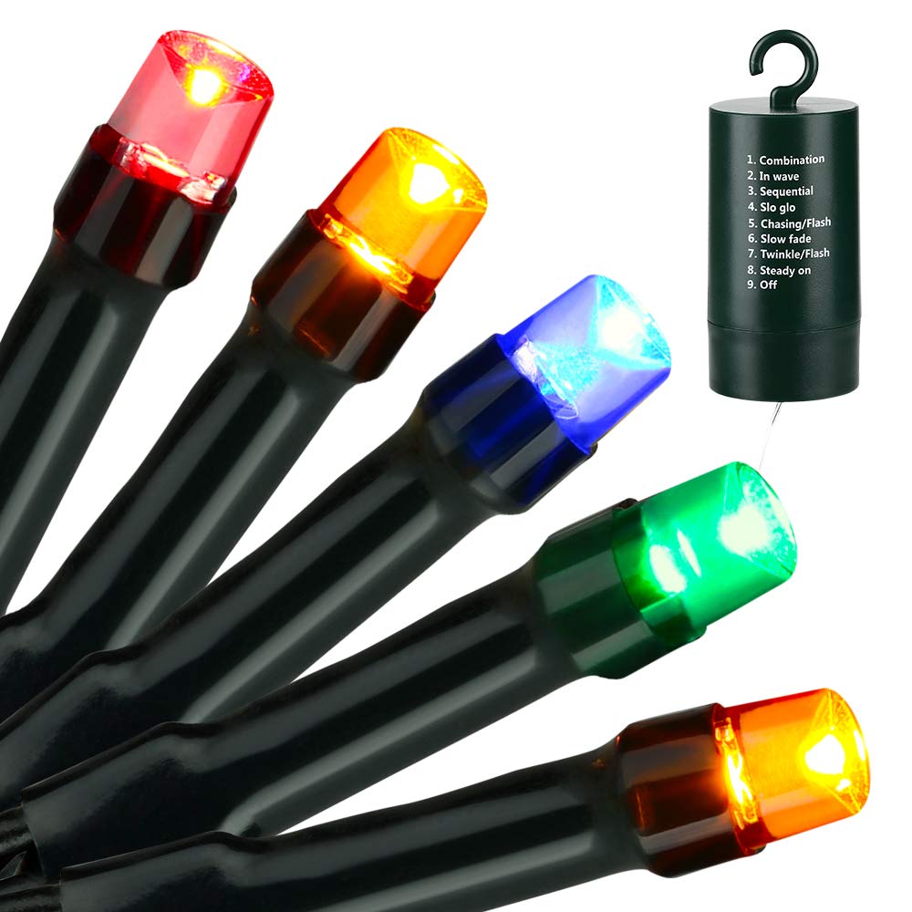 Joomer 33ft 100LED Battery Operated Christmas Lights with Timer - 8 Lighting Modes, Waterproof Fairy String Lights for Outdoor, Home, Garden, Party, Holiday & Christmas Tree Decorations (Multicolor) - Perfect for Indoor/Outdoor Holiday Decor, Wedding Backdrops, and Patio Lighting